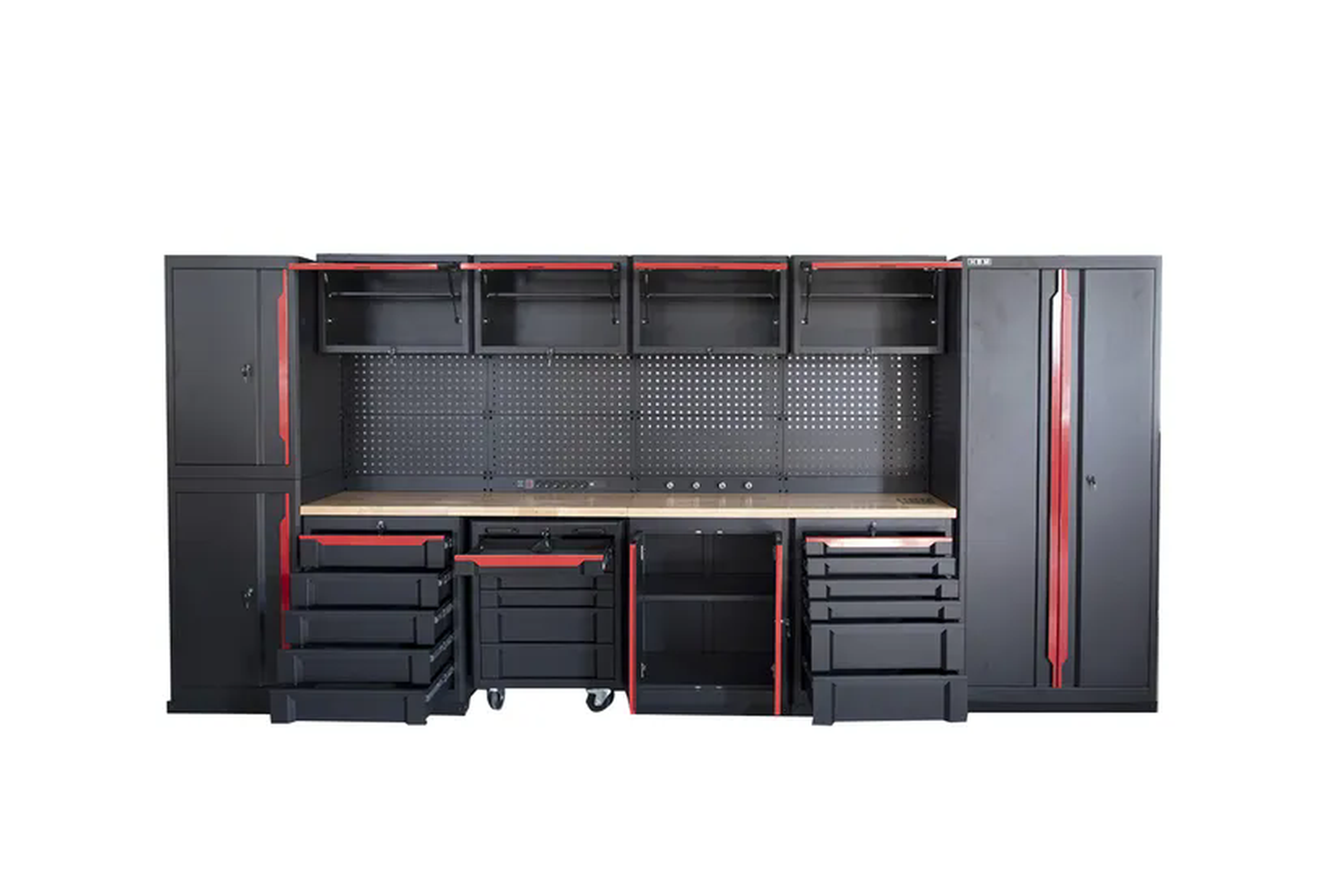 HBM expert modulair werkplaatssysteem, 17-delig, zwart rood Image 3