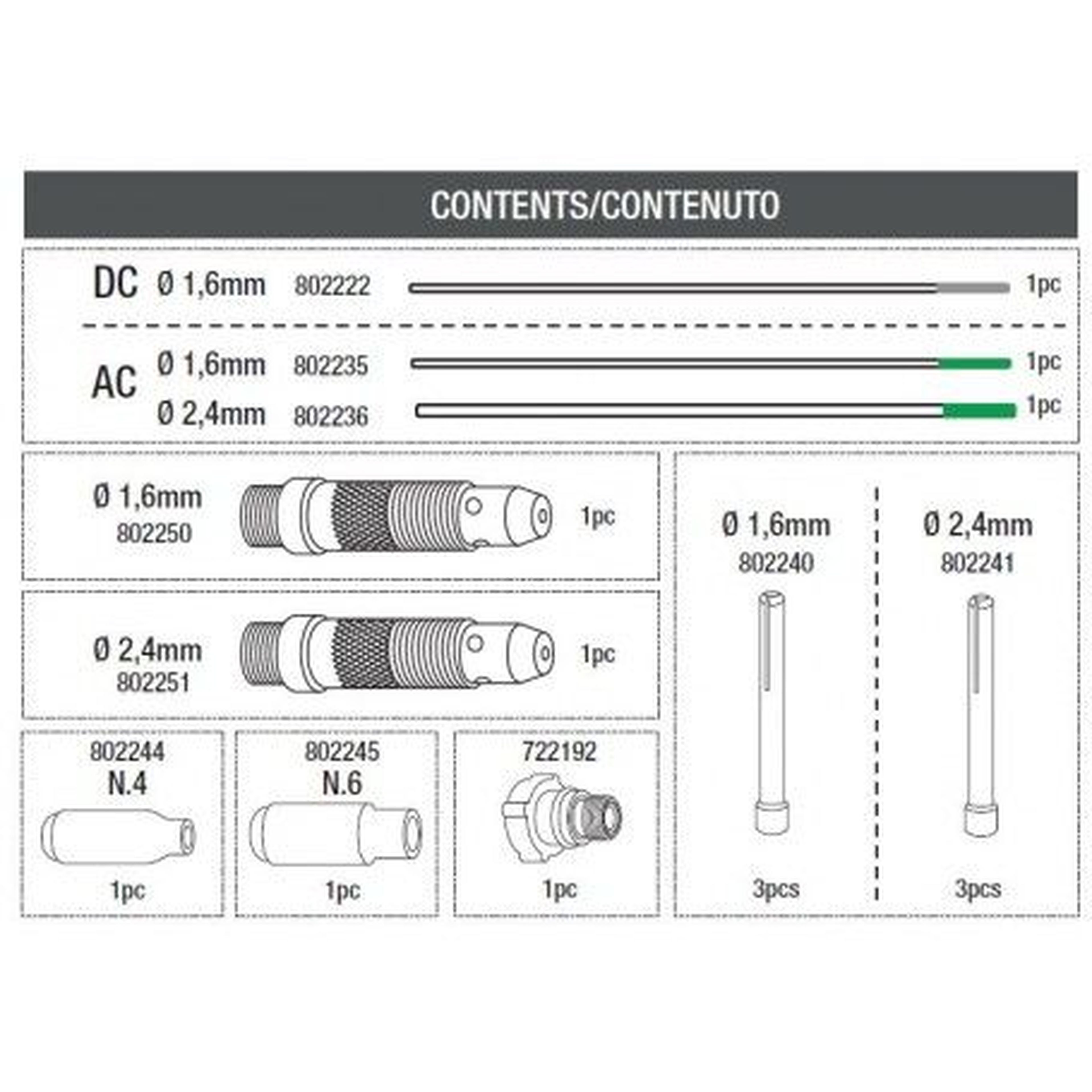 Caja de consumibles Telwin para antorcha TIG ST17-ST26 Image 2