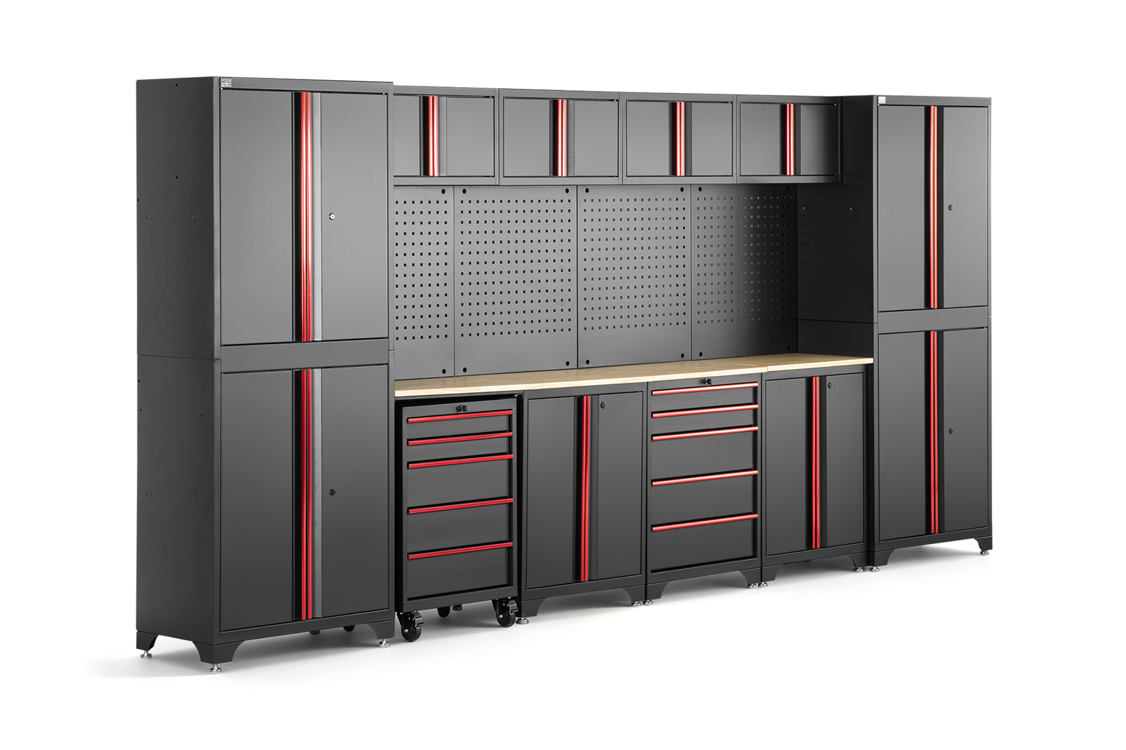 HBM modulair werkplaatssysteem 12-delig, zwart rood Image 3