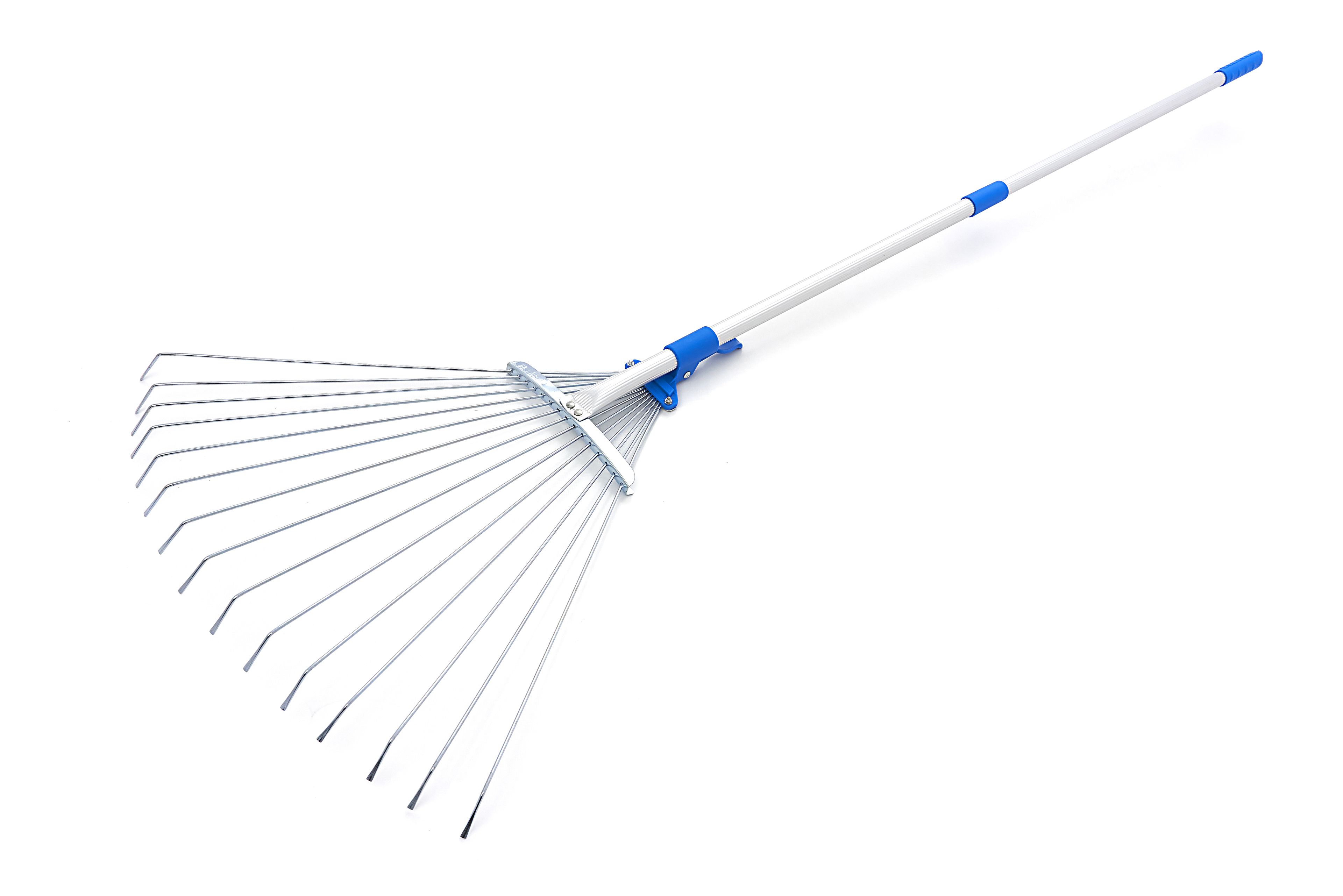 HBM 74-155 cm Rastrello Telescopico per Foglie / Rastrello per Prato con 15 Denti