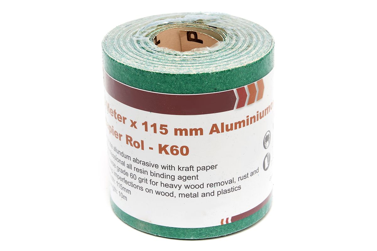 Papel de lija de óxido de aluminio HBM 10 metros x 115 mm