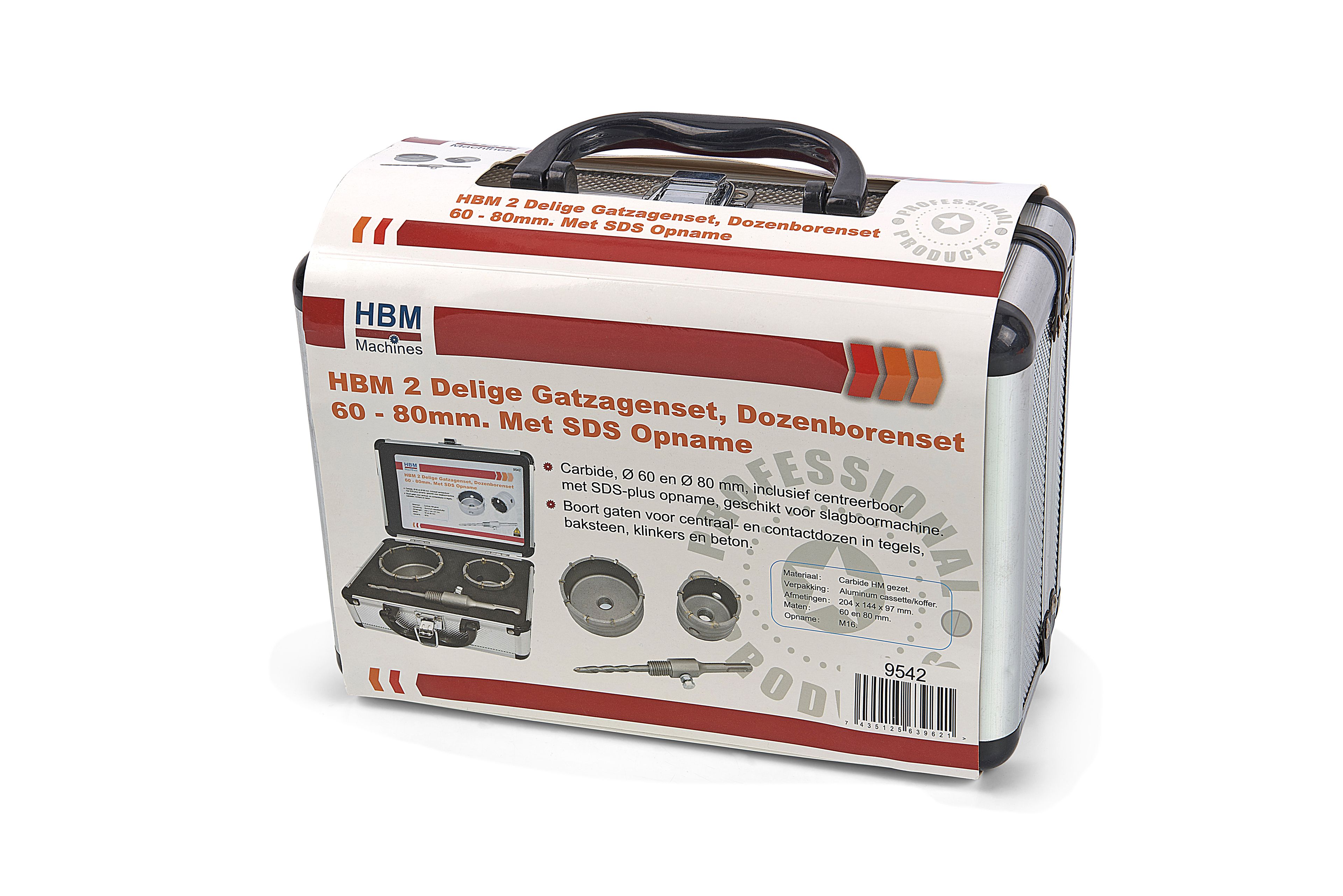 HBM 2 Delige Gatzagenset 60 - 80mm Met SDS Opname Image 6