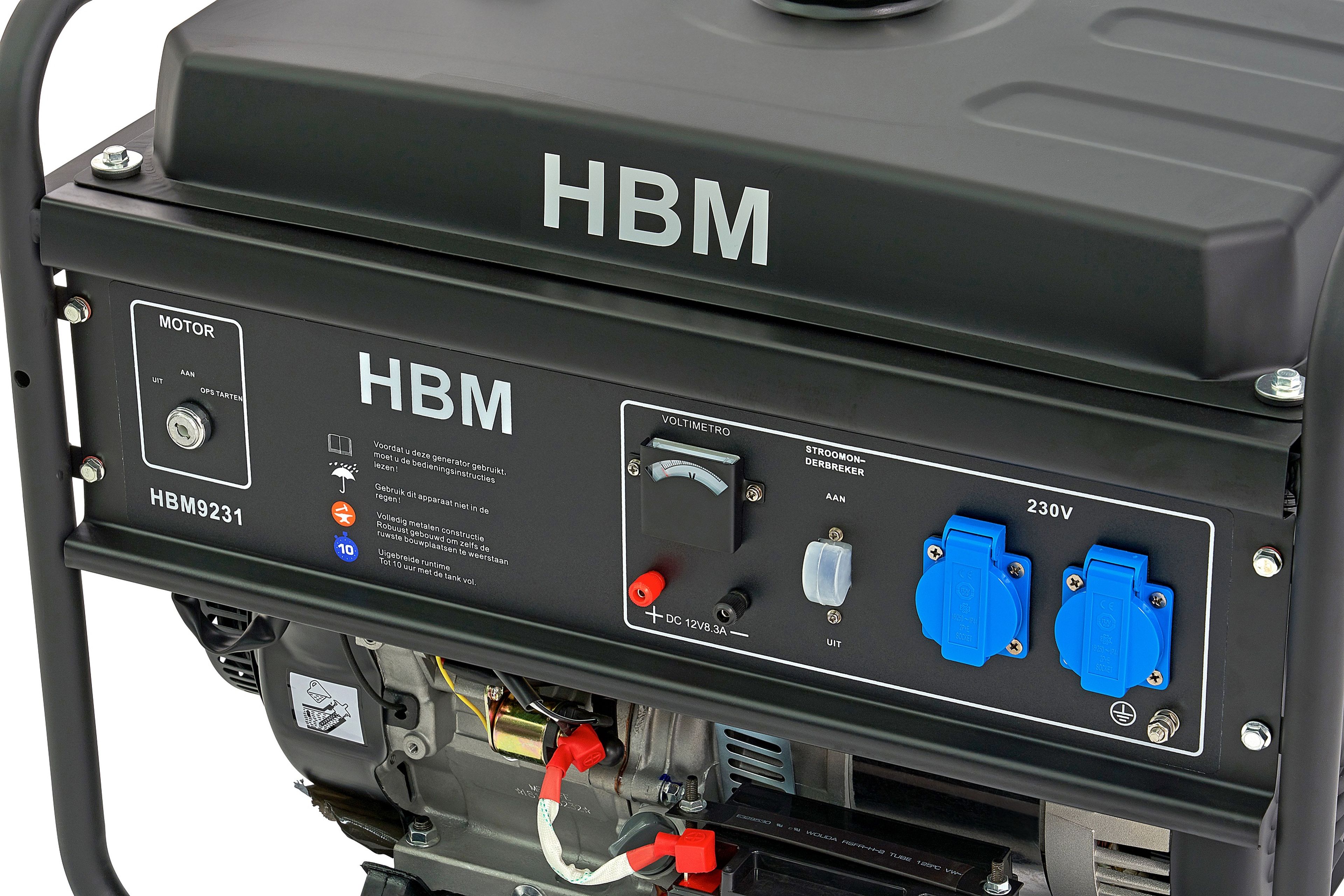 HBM aggregaat, generator met 390 cc OHV-benzinemotor 2x230V/12V 5500W Image 3