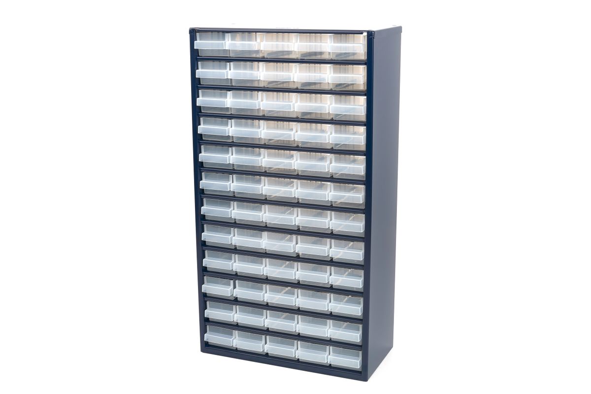 Raaco Kleinteilemagazin, Metallschrank mit 60 Schubladen