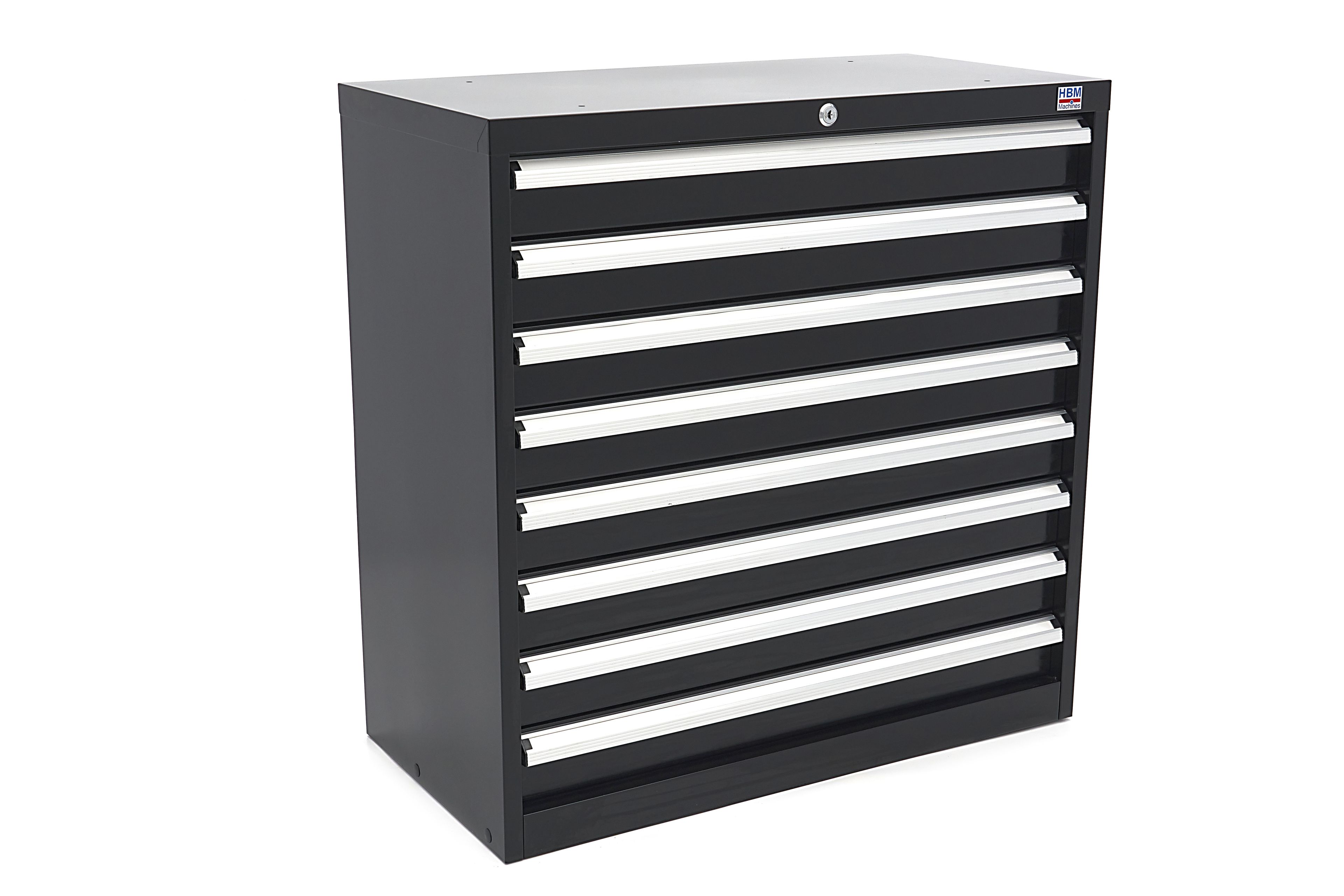 HBM 8 Schubladenschrank / Profi-Werkzeugschrank 90 x 45 x 90 cm schwarz Image 2