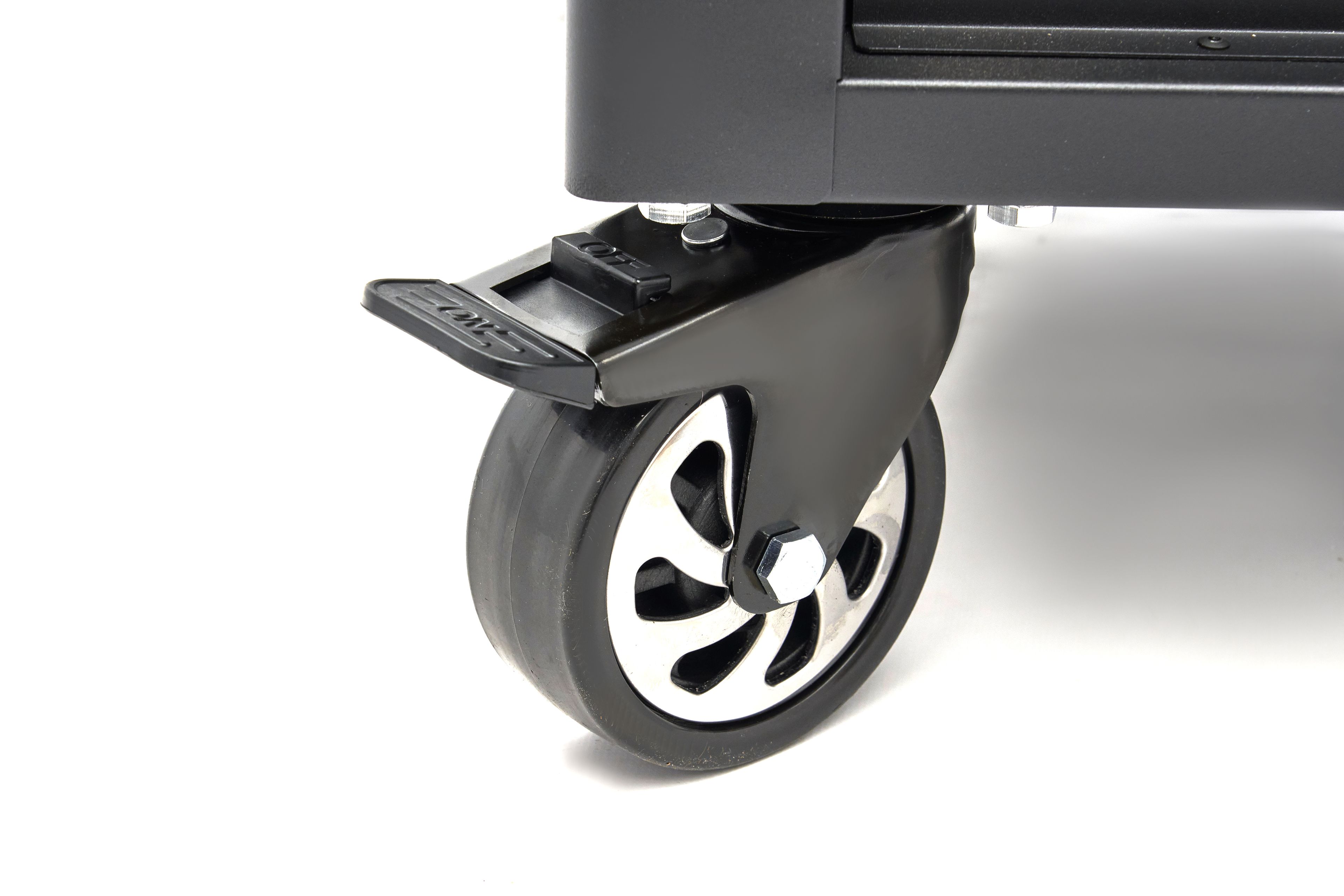 HBM verrijdbare gereedschapswagen, werkbank 114 cm met houten werkblad, zwart/grijs Image 14