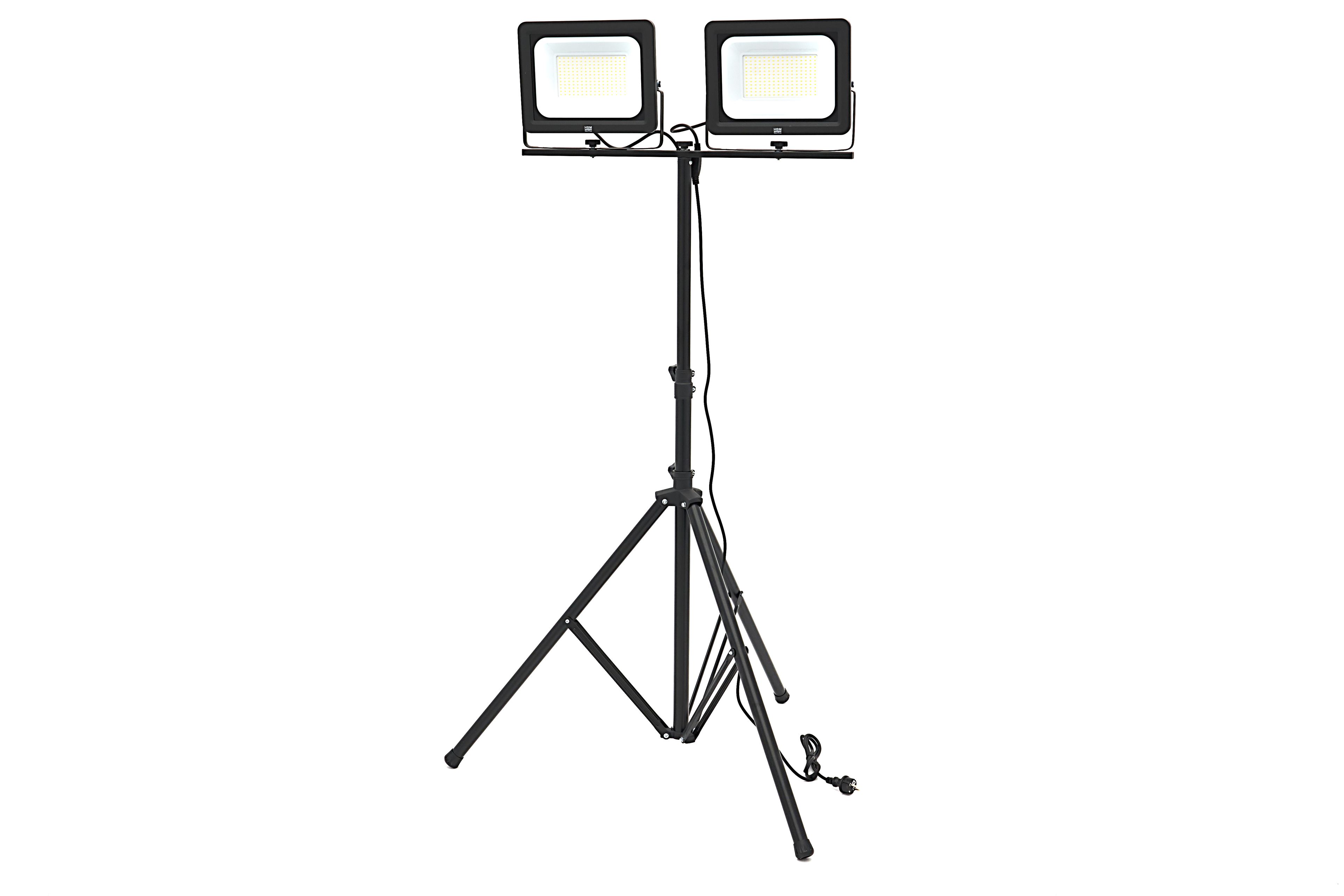 HBM dubbele LED bouwlamp met statief 5000K