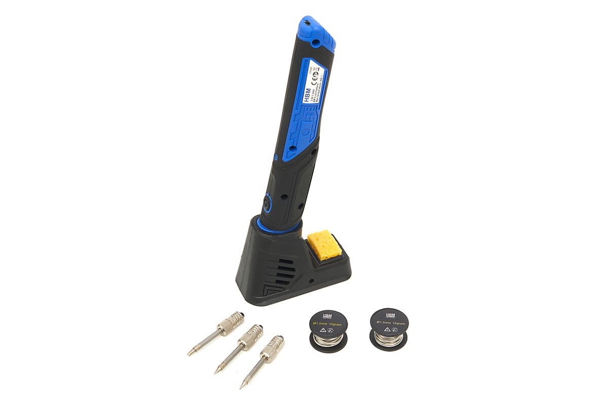 HBM Professional 3,6 Volt 8 Watt Lötkolben auf Batterie mit 3 Lötspitzen