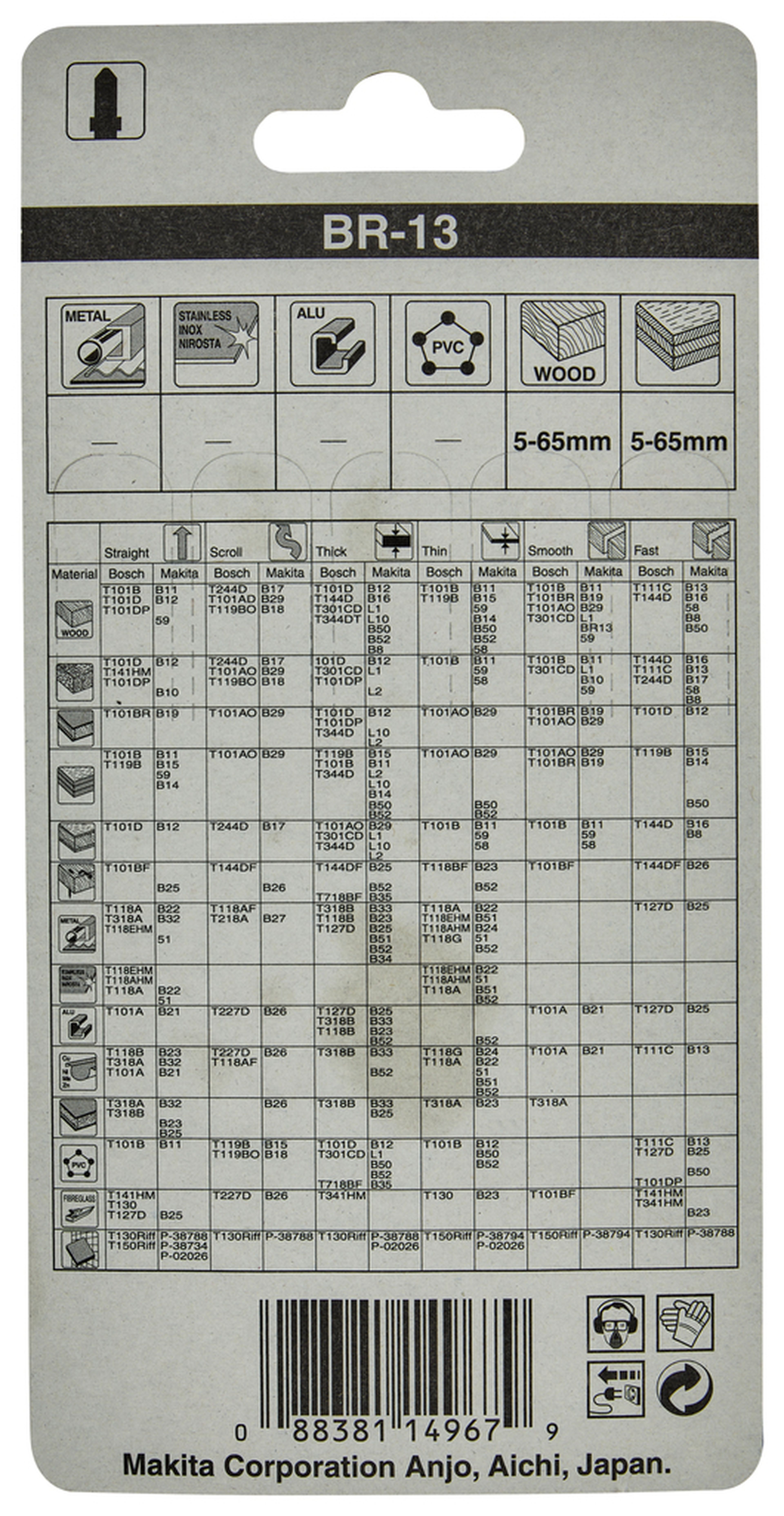 Makita Stichsägeblatt Holz und Kunststoff Br13 A-85793 Image 3