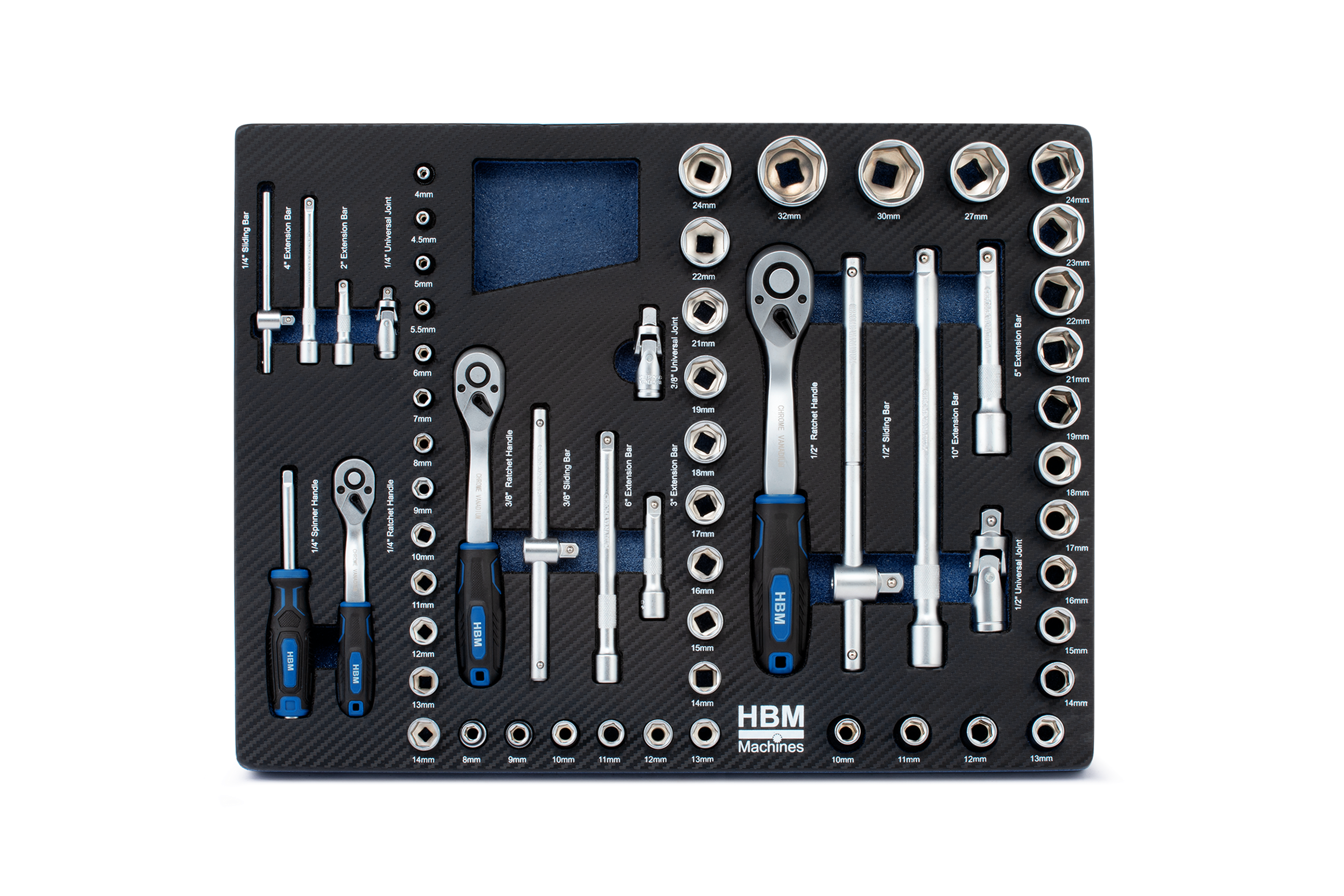 HBM inlays met gereedschapset 154-delig, voor gereedschapswagen, blauw Image 9