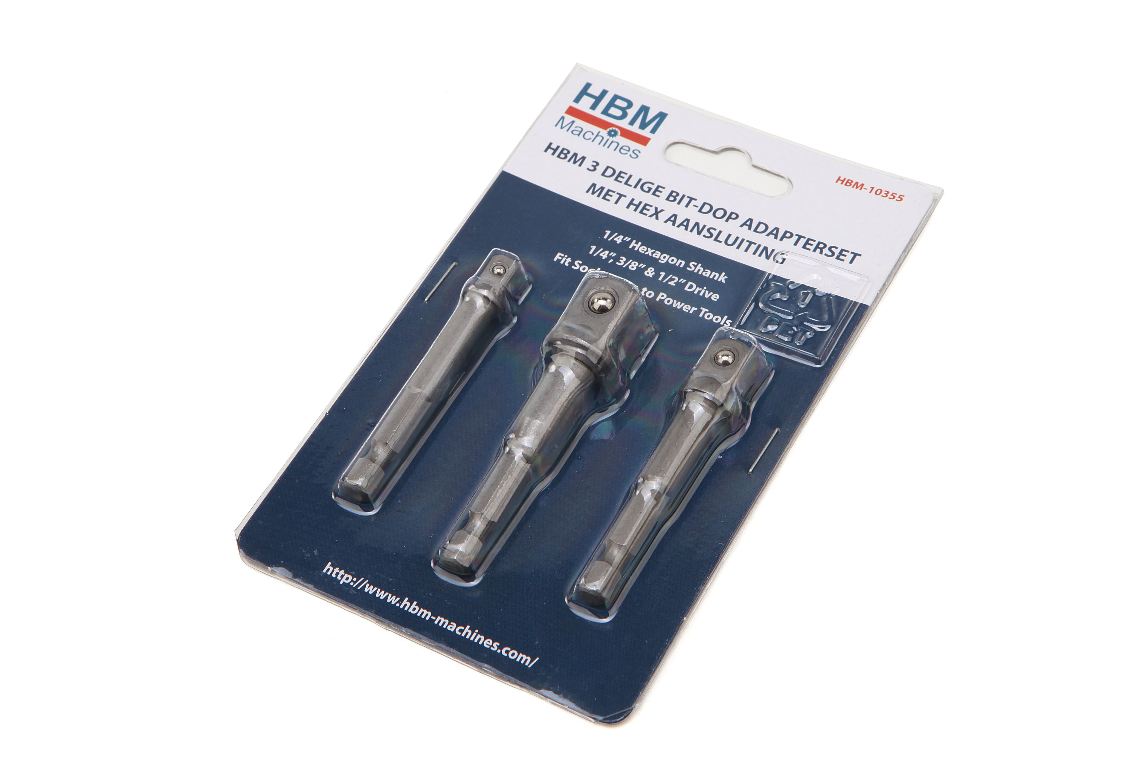 HBM 3 Delige Bit - Dop Adapterset met HEX Aansluiting Image 2