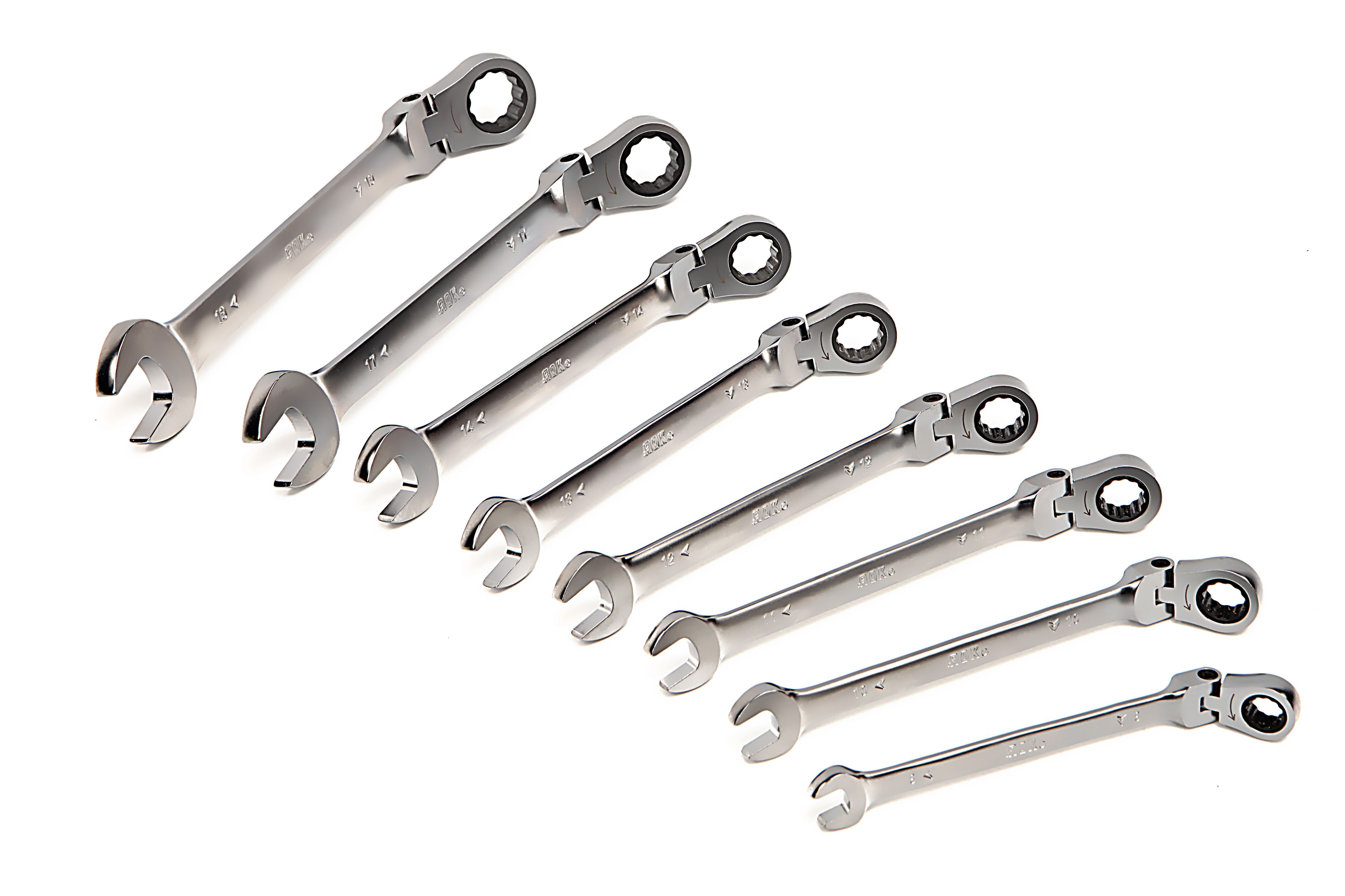 AOK 12 Delige Professionele Kantelbare Ring, Ratel, Steeksleutelset Image 3