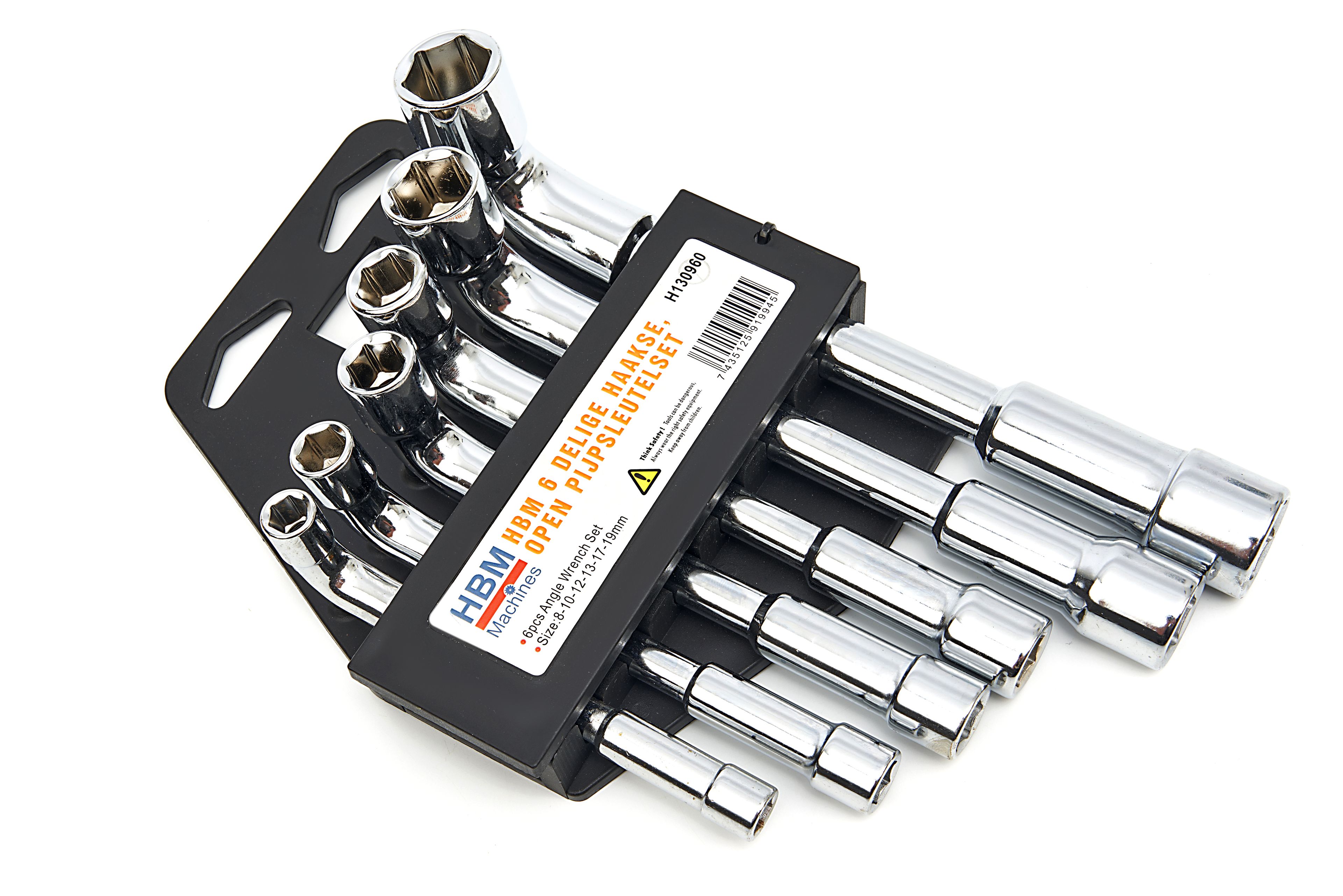 HBM 6 Delige Haakse, Open Pijpsleutelset Image 4