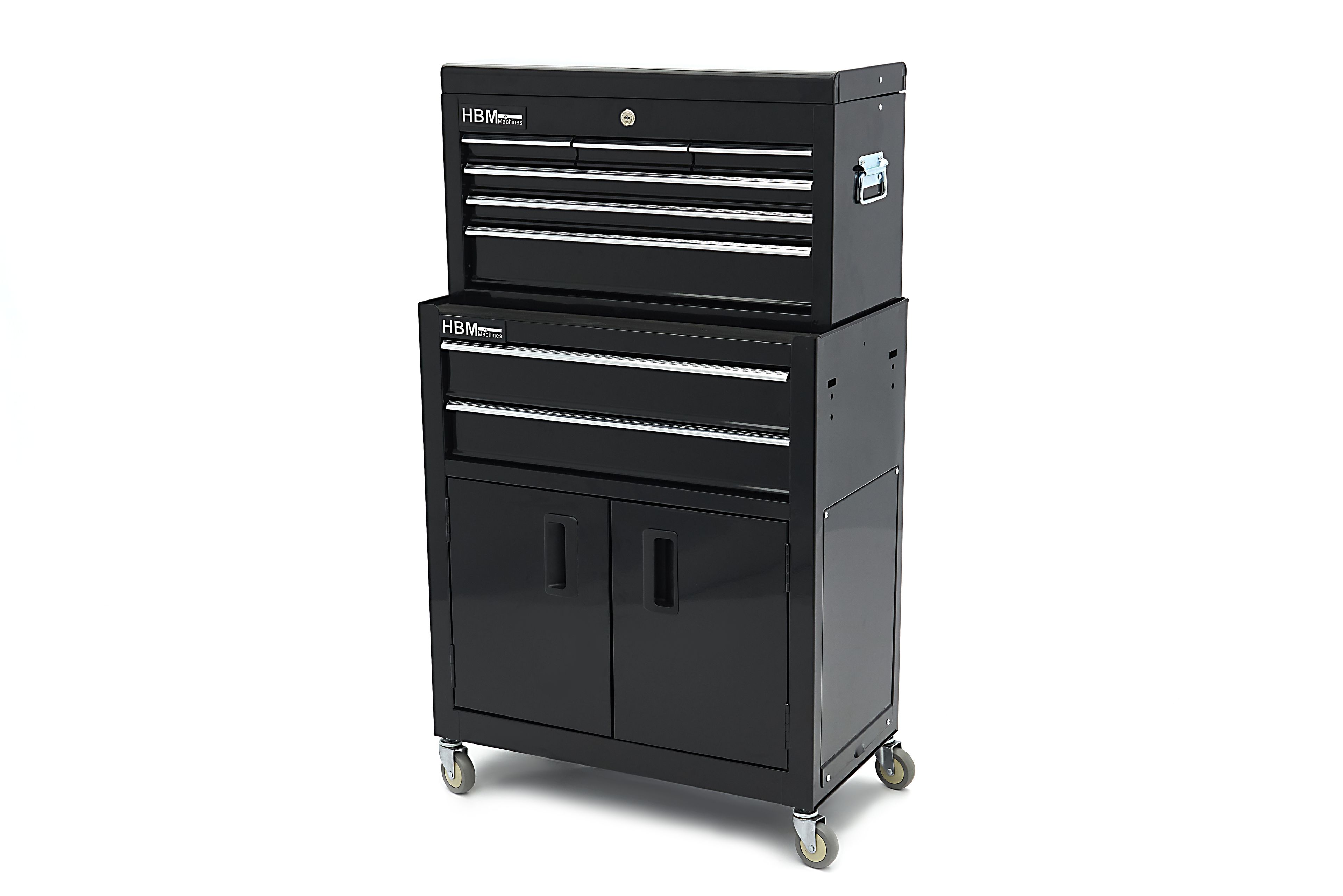 HBM gereedschapswagen inclusief opzetkast, zwart, model 2