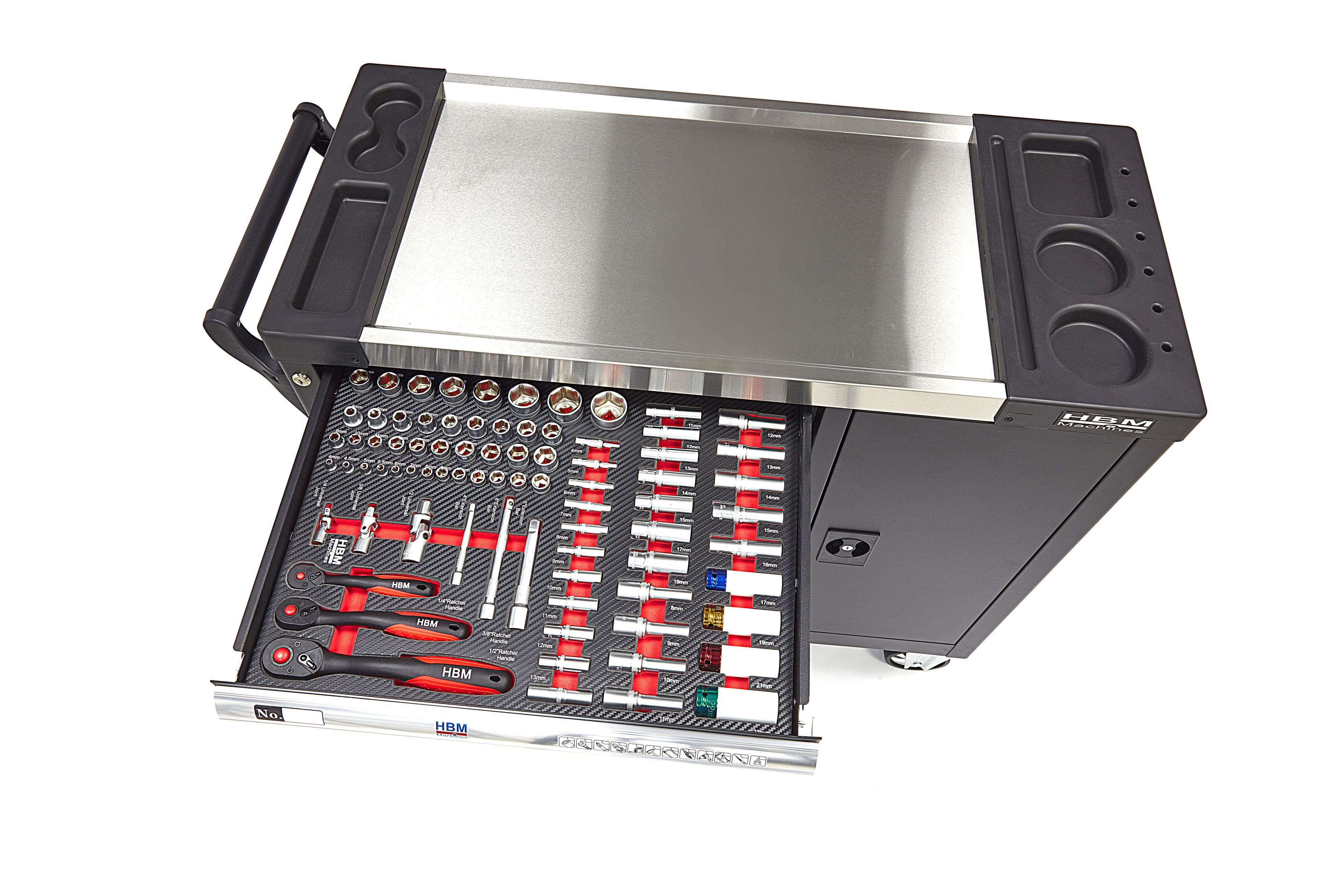 HBM XL Premium Gevulde Gereedschapswagen met Deur - 274 Delig Image 11