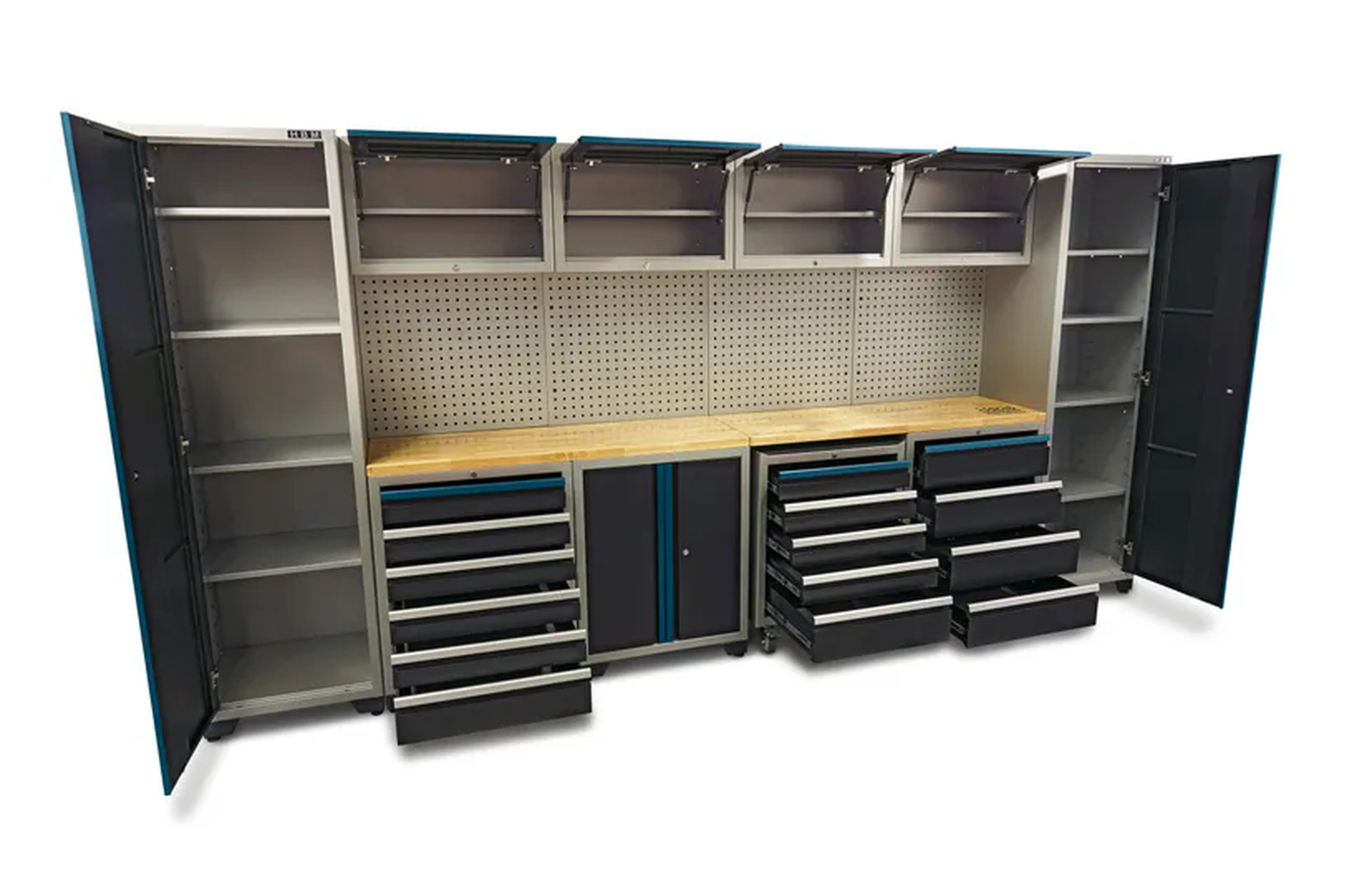 Système d'atelier modulaire professionnel de luxe HBM, 16 pièces, noir bleu Image 3