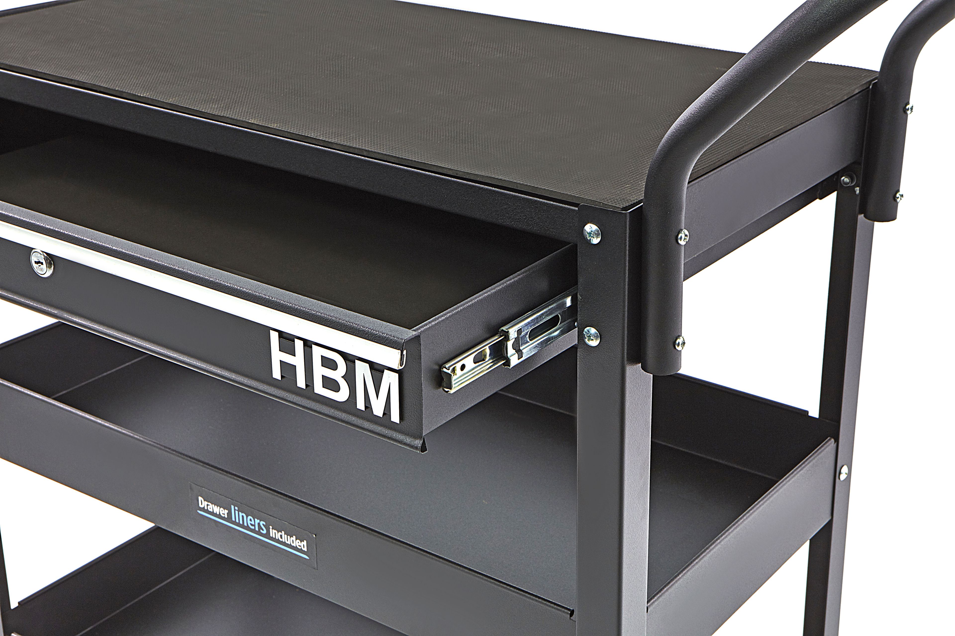 HBM Deluxe 3 Laags Universele Gereedschapswagen Met La en Rek Image 3