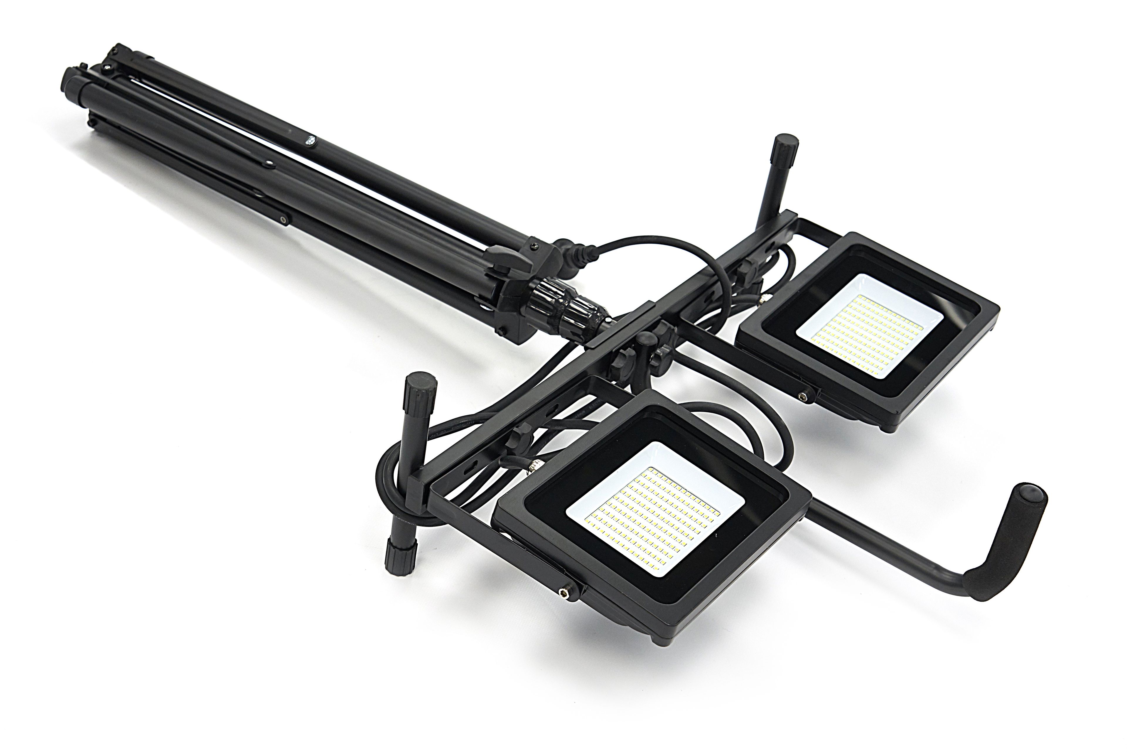 Lámpara de construcción LED doble HBM 2 x 50 vatios – 2 x 4000 lúmenes con trípode Image 8