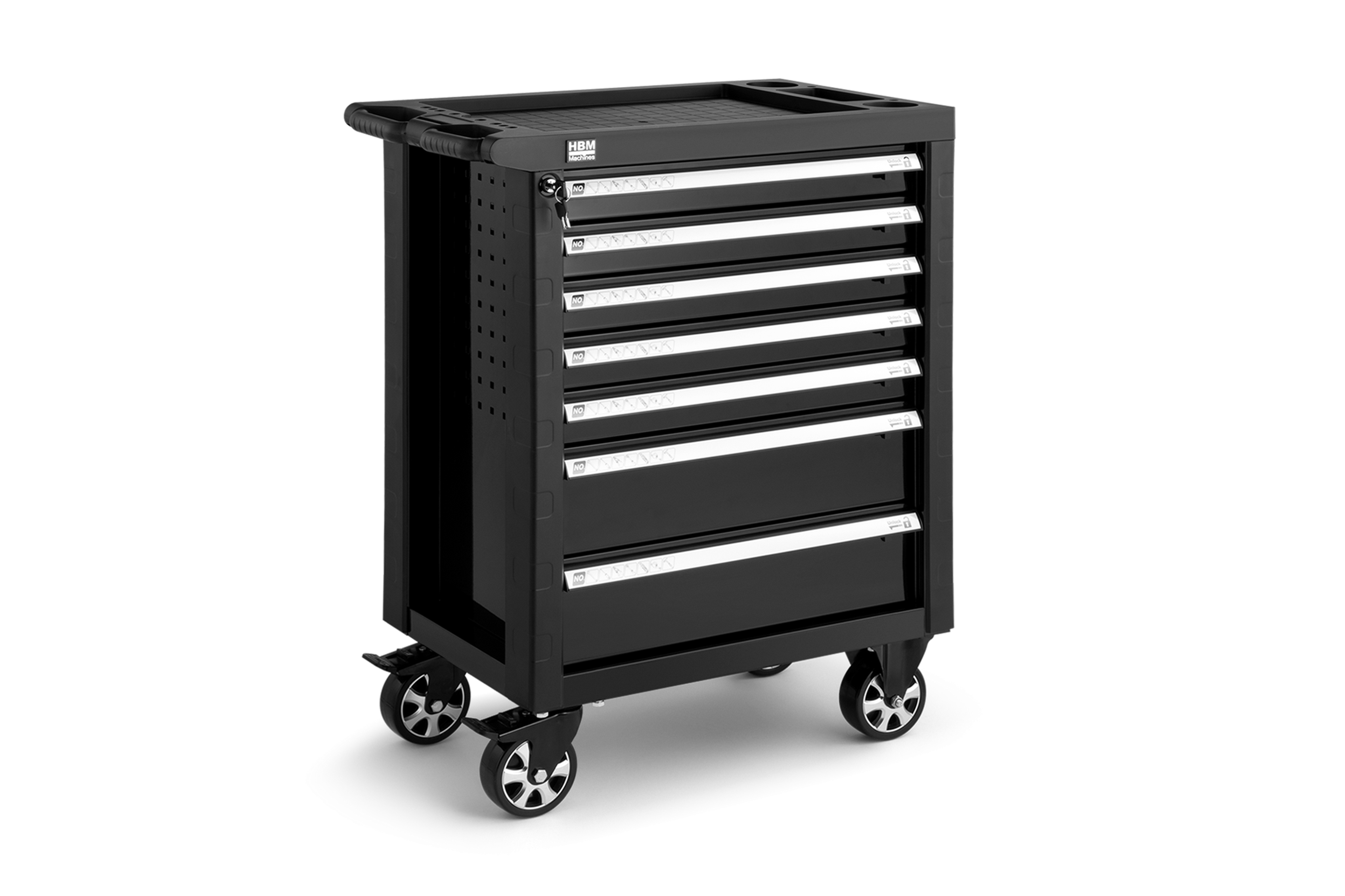 HBM Werkzeugwagen mit 7 Schubladen, 76,5 cm, schwarz Image 3