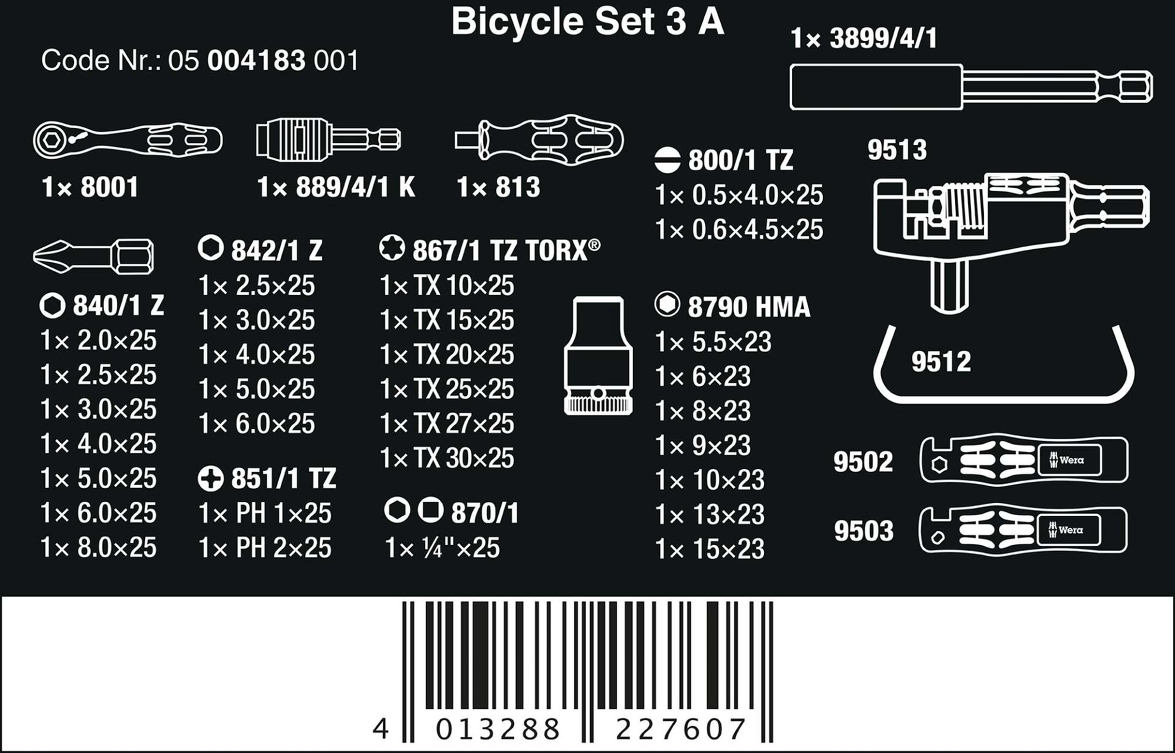 Set di biciclette Wera 3 A 38 pezzi Image 6