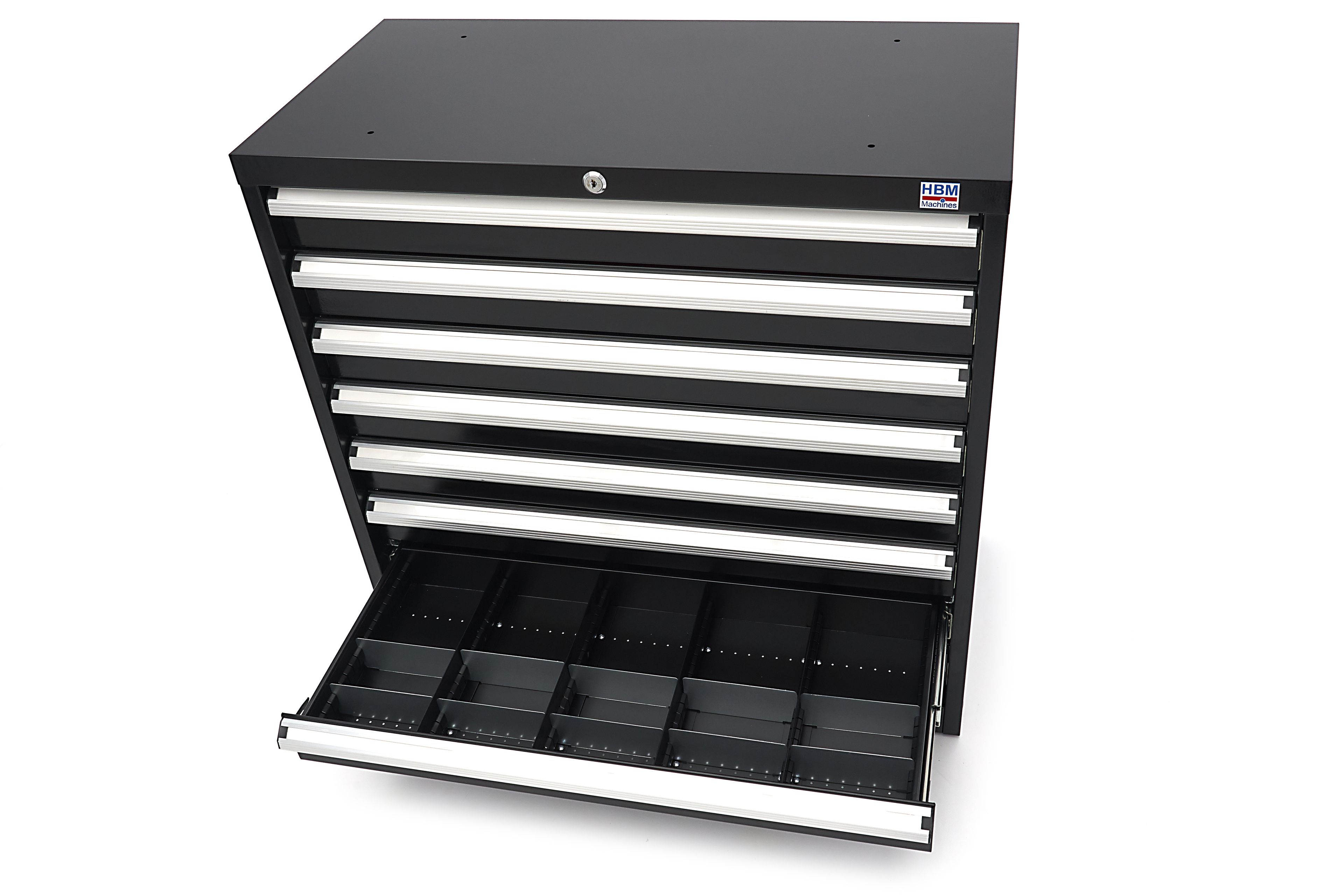 HBM 8 Schubladenschrank / Profi-Werkzeugschrank 90 x 45 x 90 cm schwarz Image 16