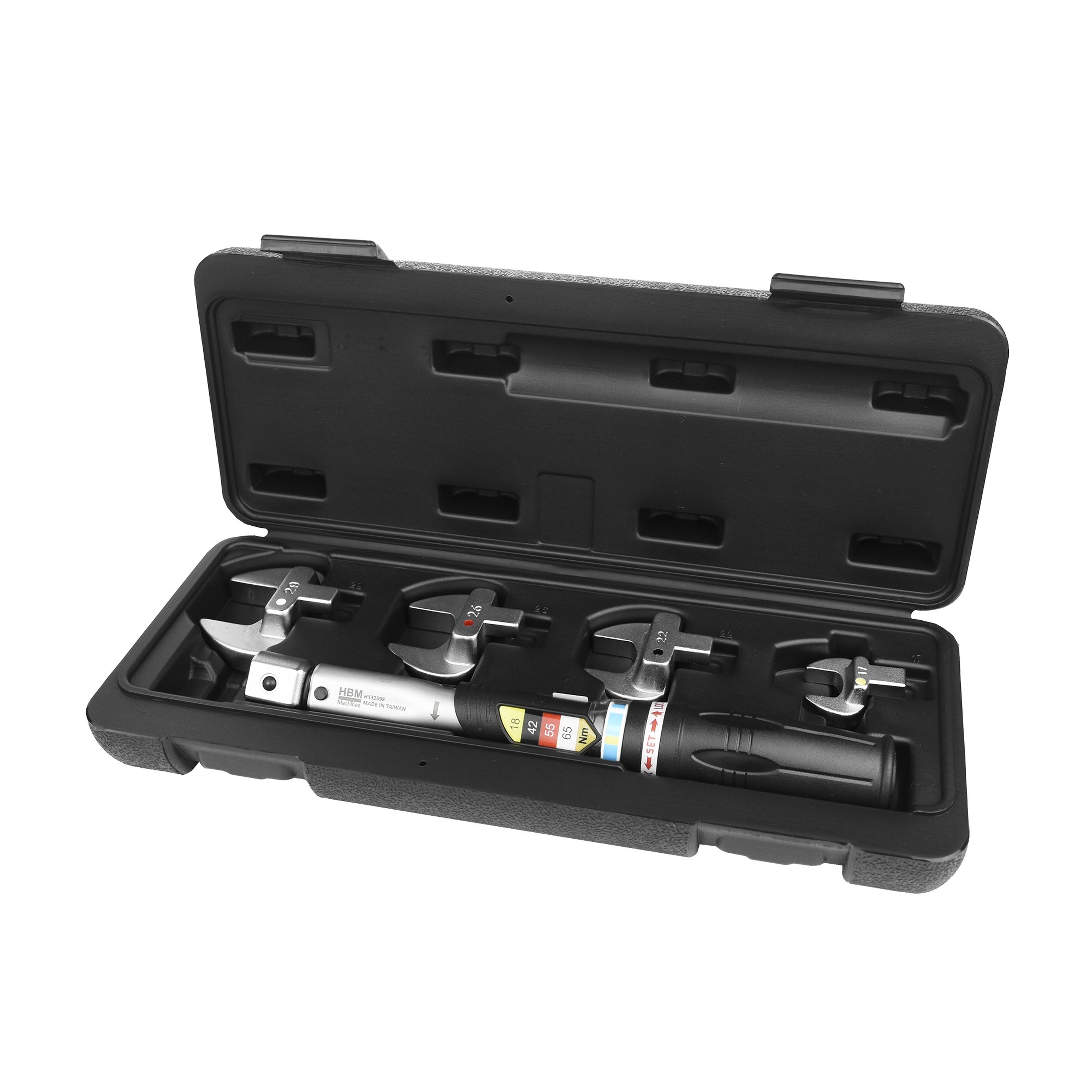 Llave de momento HBM con cabezal intercambiable