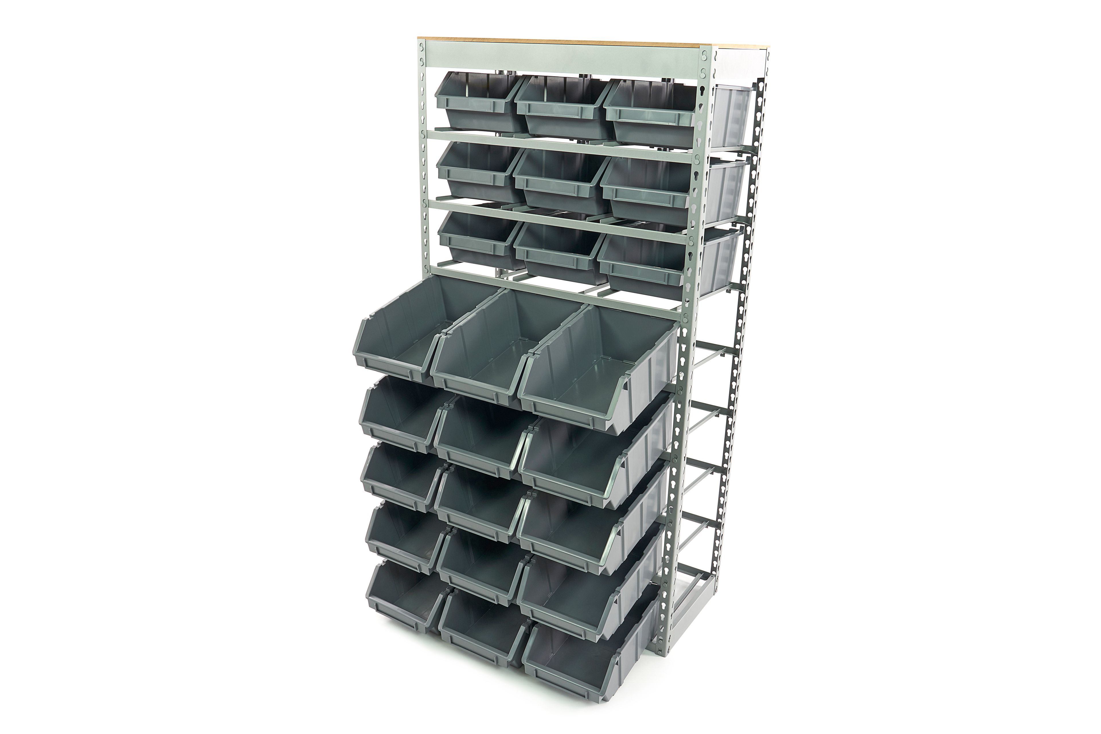 HBM Armario de contenedores, sistema de almacenamiento, estante con 24 cajas de almacenamiento Image 5