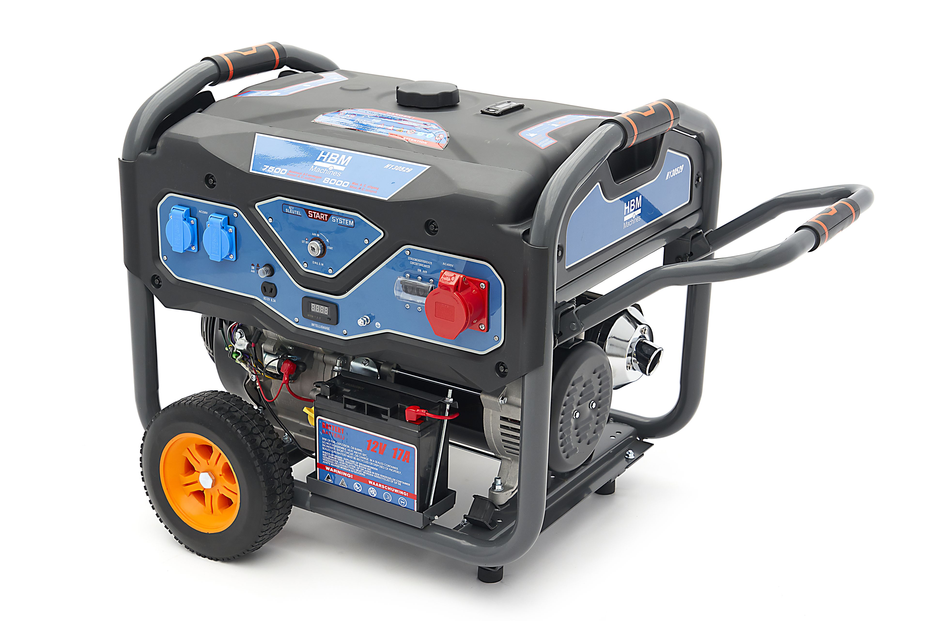 HBM generatore da 3800 watt con motore a benzina da 389 cm³, 400V/230V/2×12V Image 3