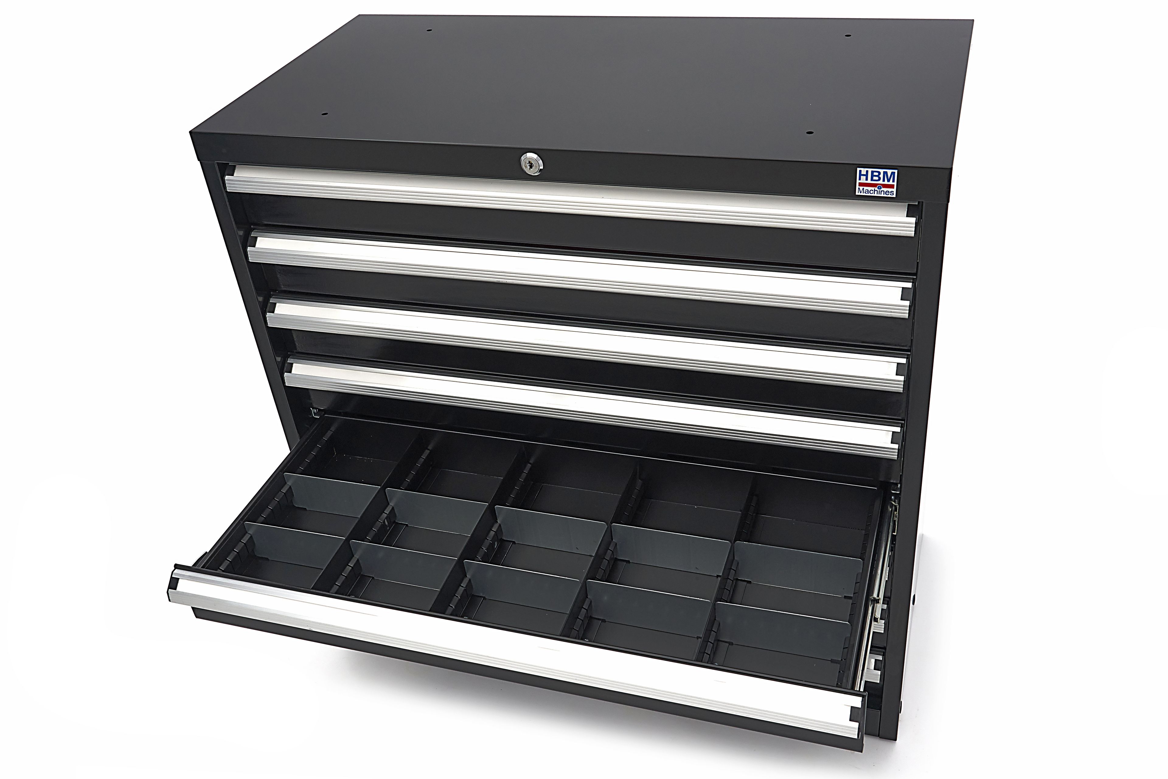 HBM 8 Schubladenschrank / Profi-Werkzeugschrank 90 x 45 x 90 cm schwarz Image 14