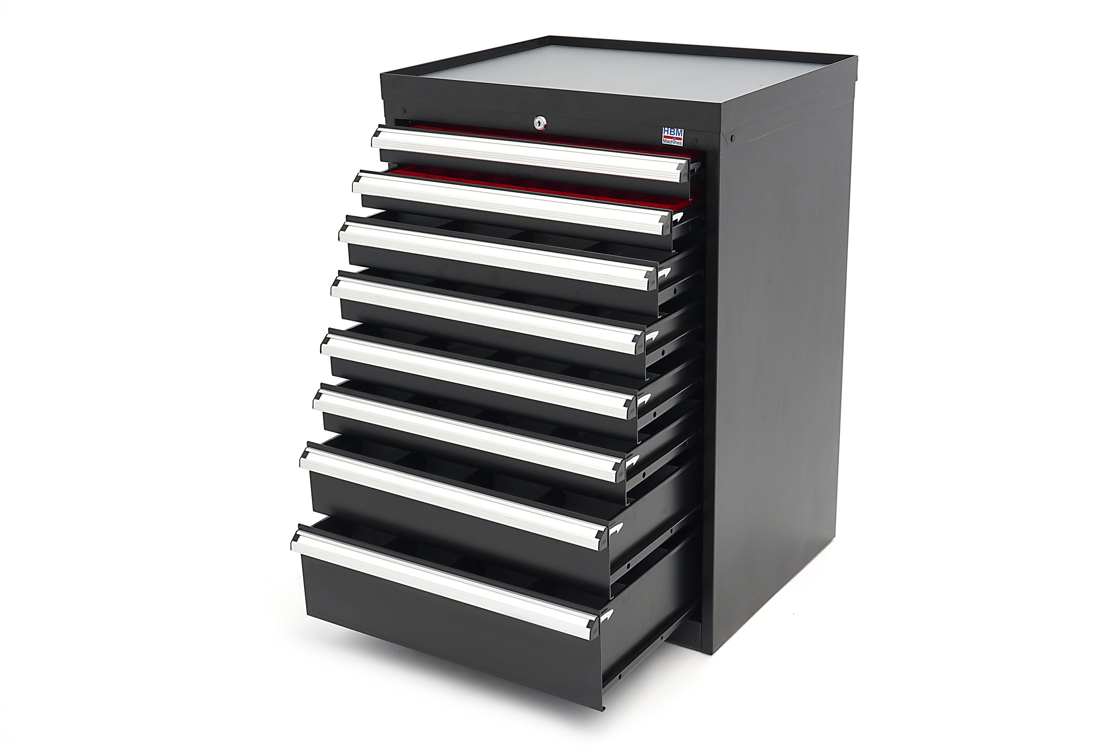 HBM Armoire à outils à 8 tiroirs 72 x 58 x 100 cm noire Image 4