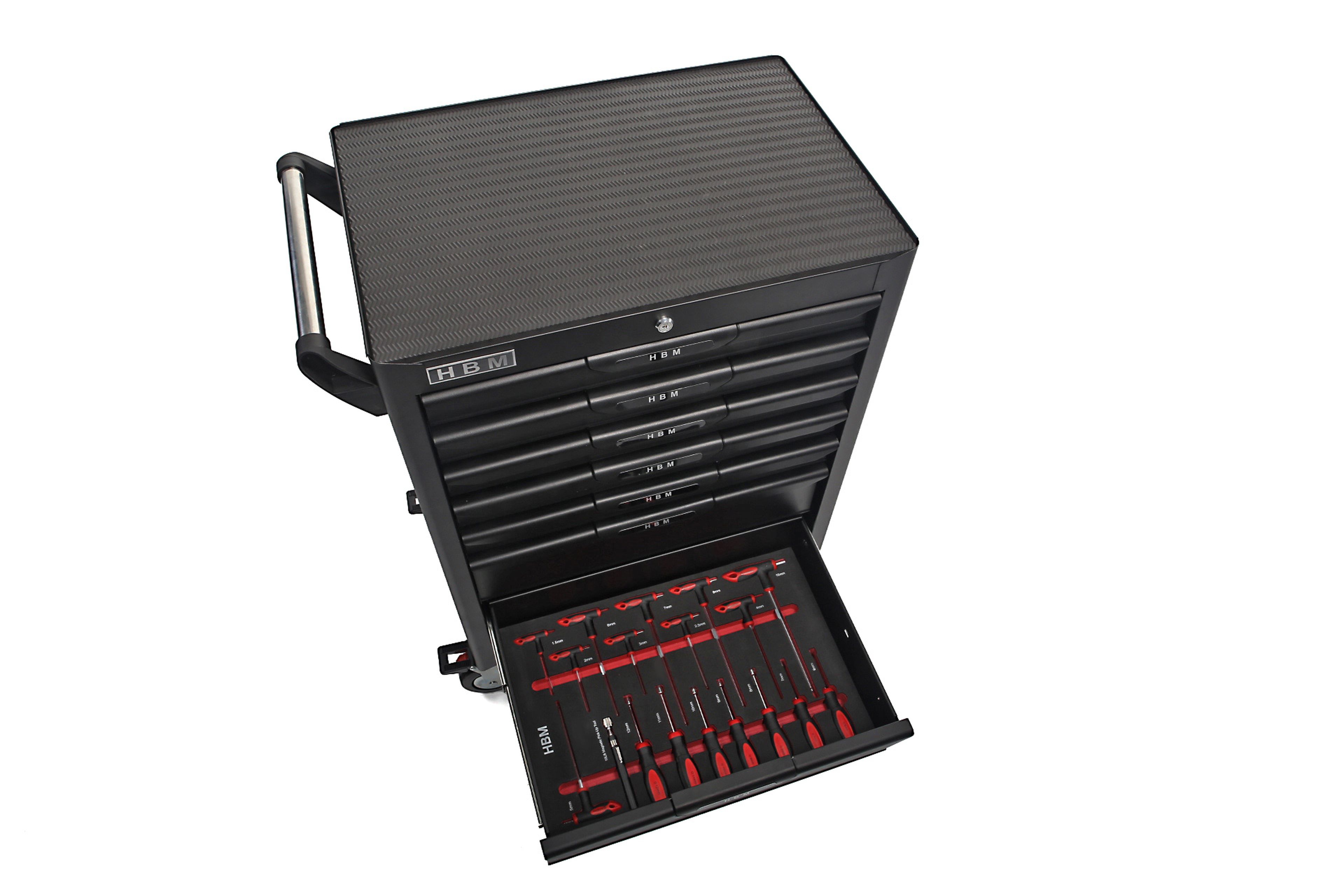 HBM deluxe gevulde gereedschapswagen, 283 delig, zwart Image 11