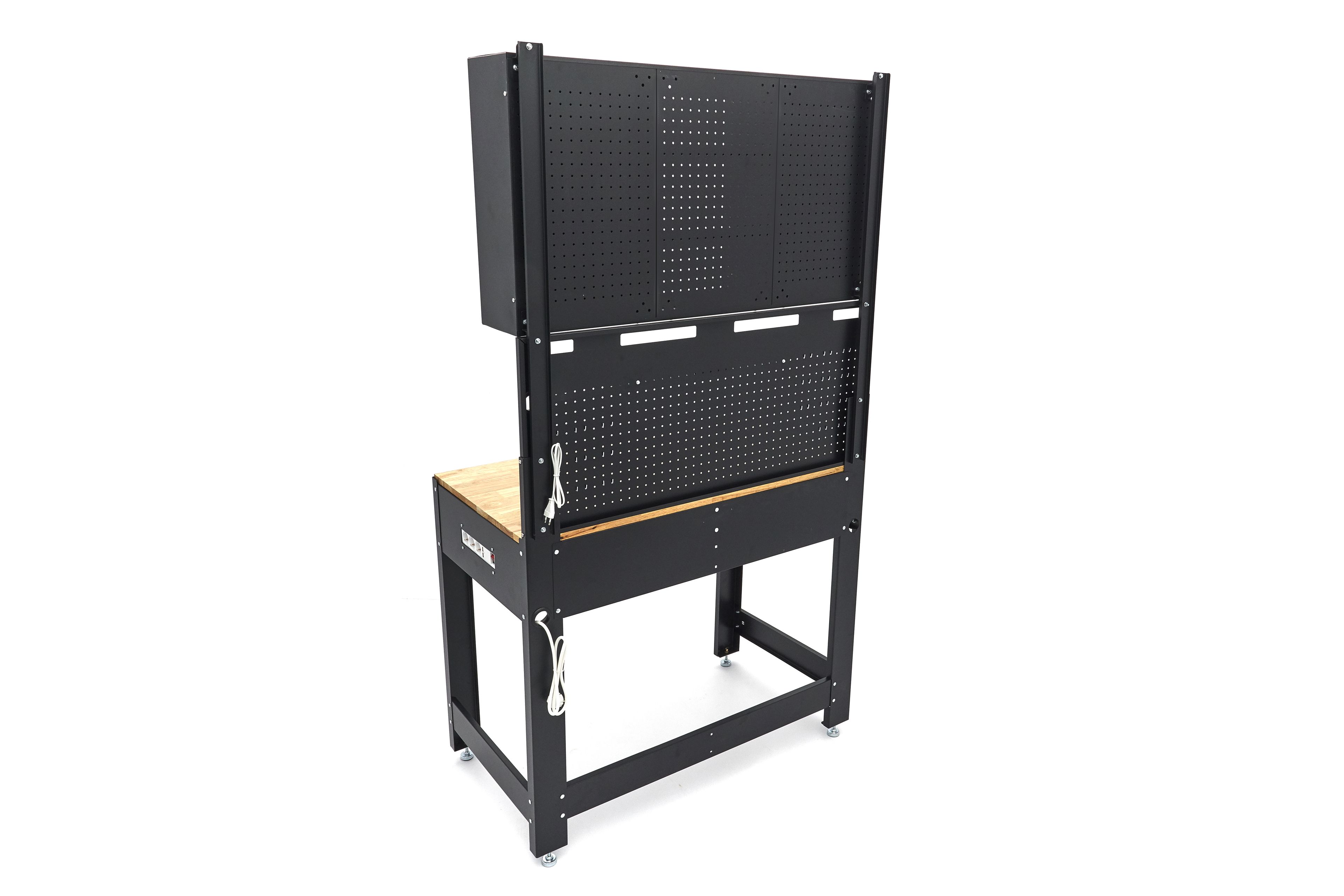 HBM établi 115 cm avec grand tiroir, paroi d’armoire et panneau arrière, noir Image 18