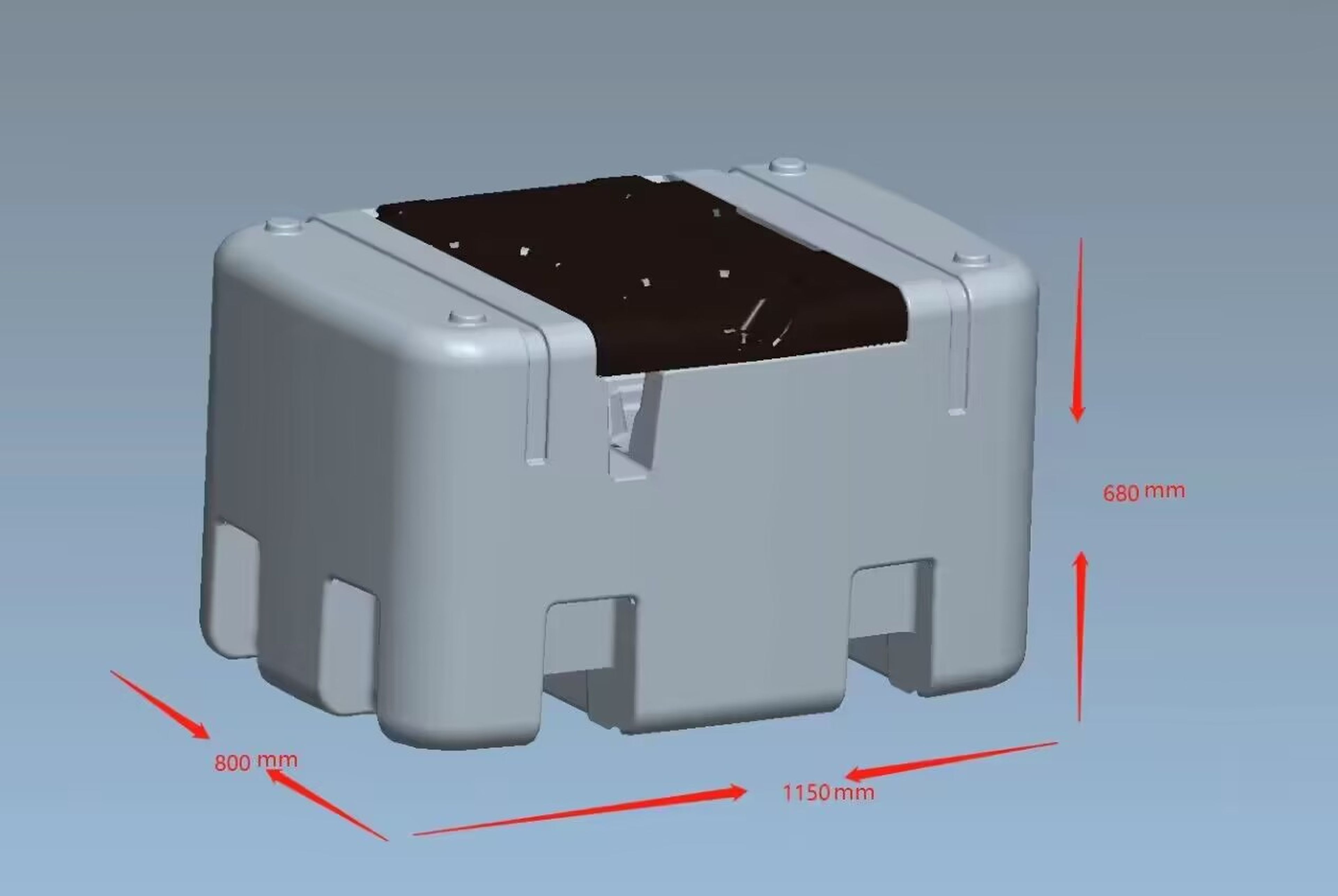 HBM Tanque de diesel móvil de plástico de 12 voltios y 400 litros Image 13