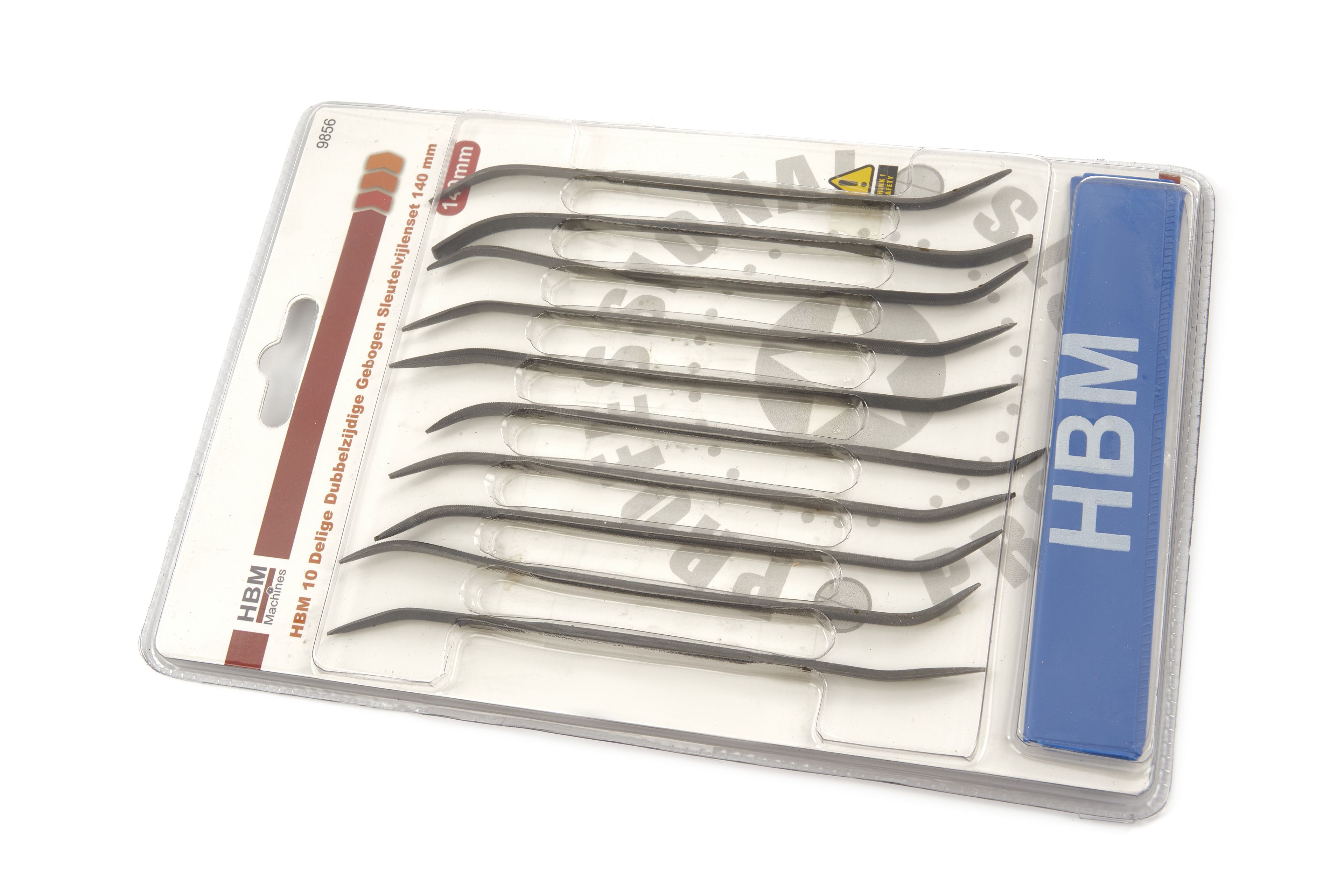 Juego de limas de llave curvadas dobles HBM de 10 piezas 140 mm