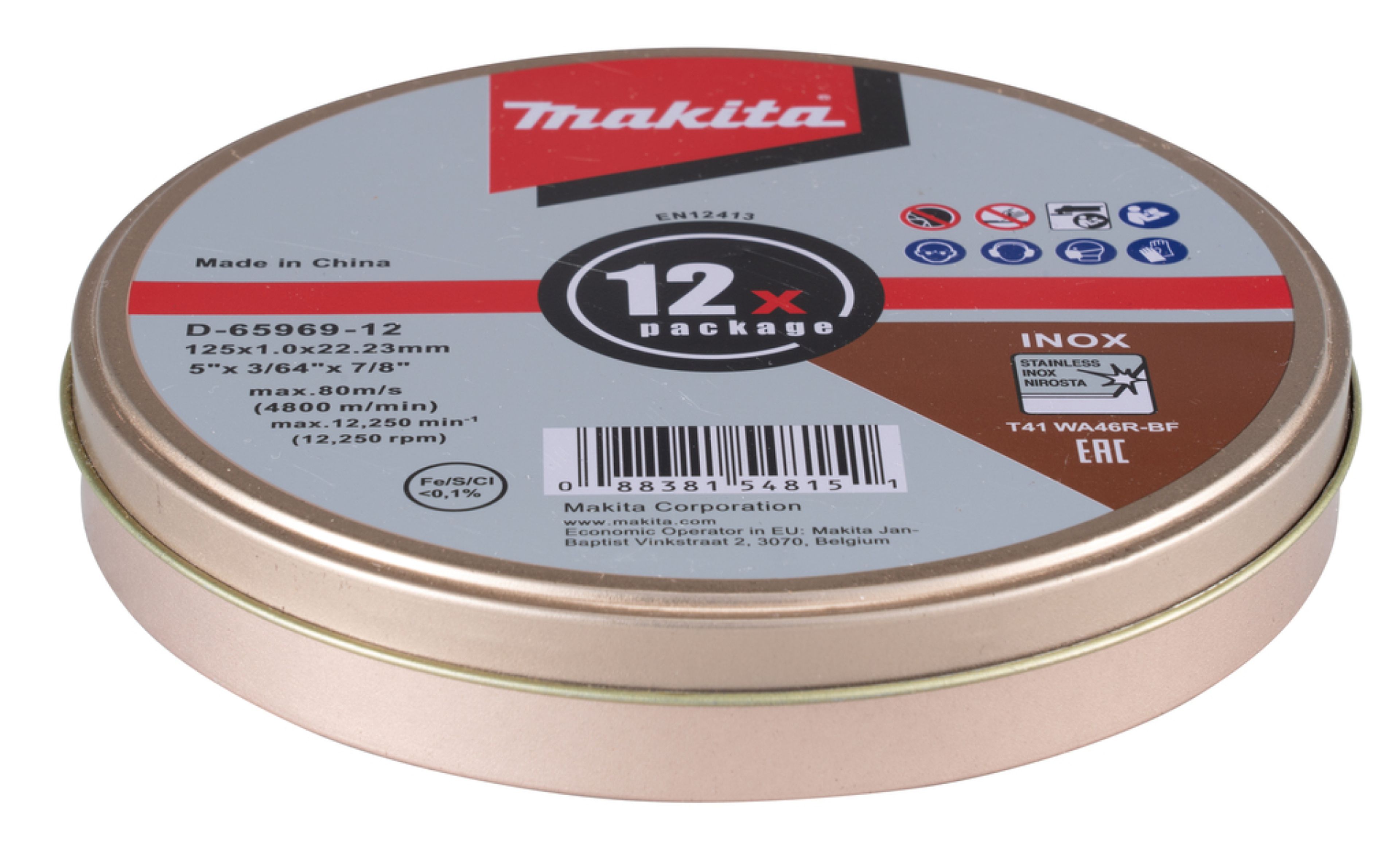 Dischi da taglio Makita 125 mm 12 Pezzi In Latta D-65969-12 Image 2