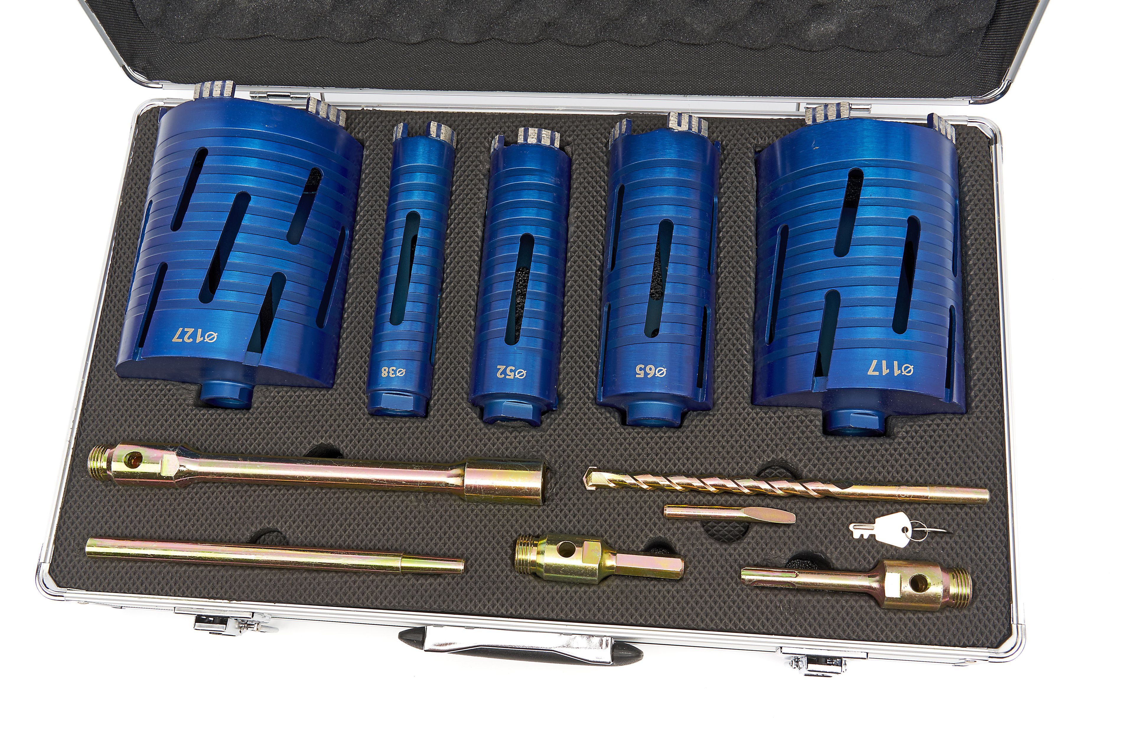 Set di perforazione a diamante professionale HBM da 11 pezzi 38 / 52 / 65 / 117 / 127 mm Image 2