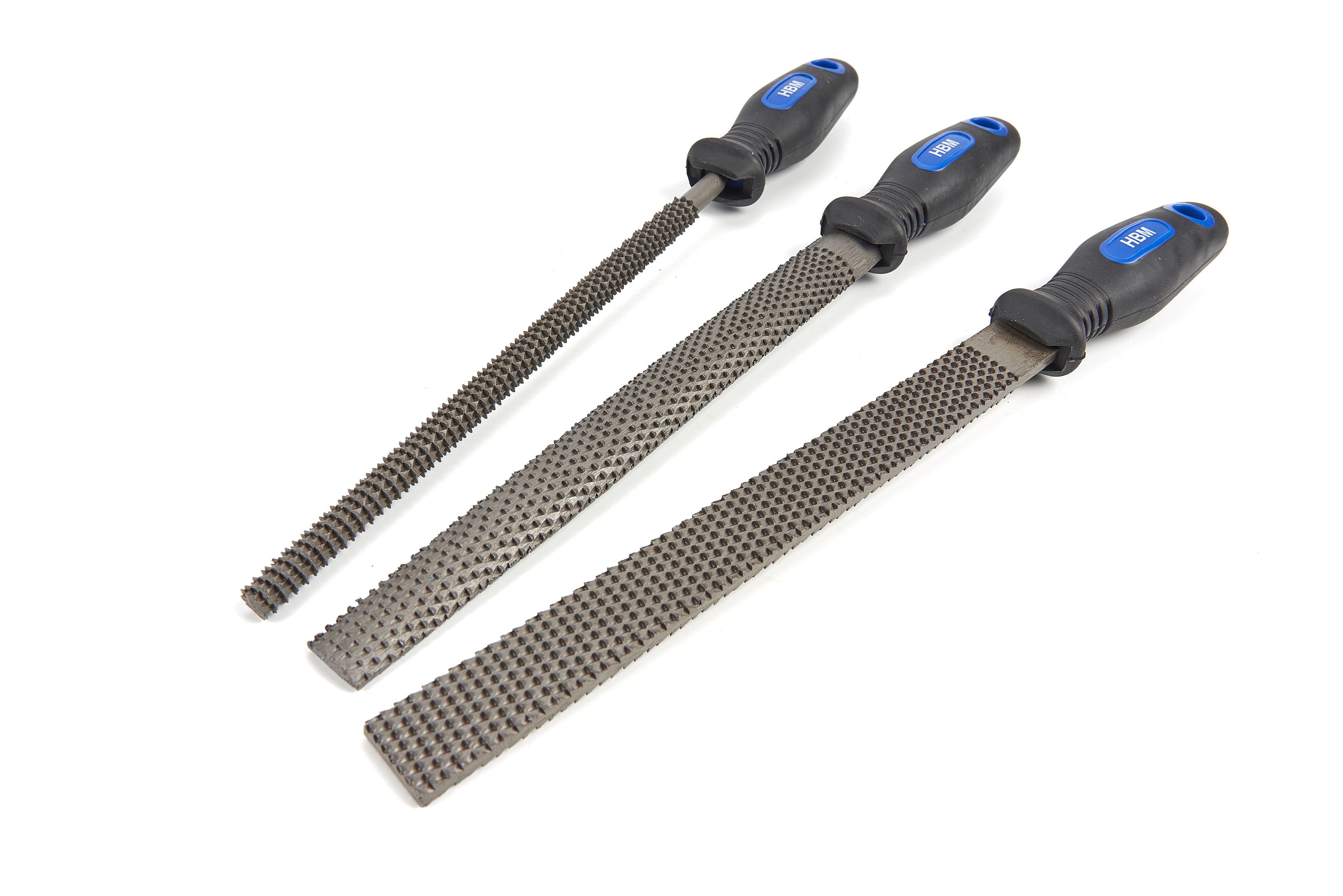 HBM 3 Delige Deluxe Houtraspenset / Houtvijlenset met Soft Grip Handvaten Image 2