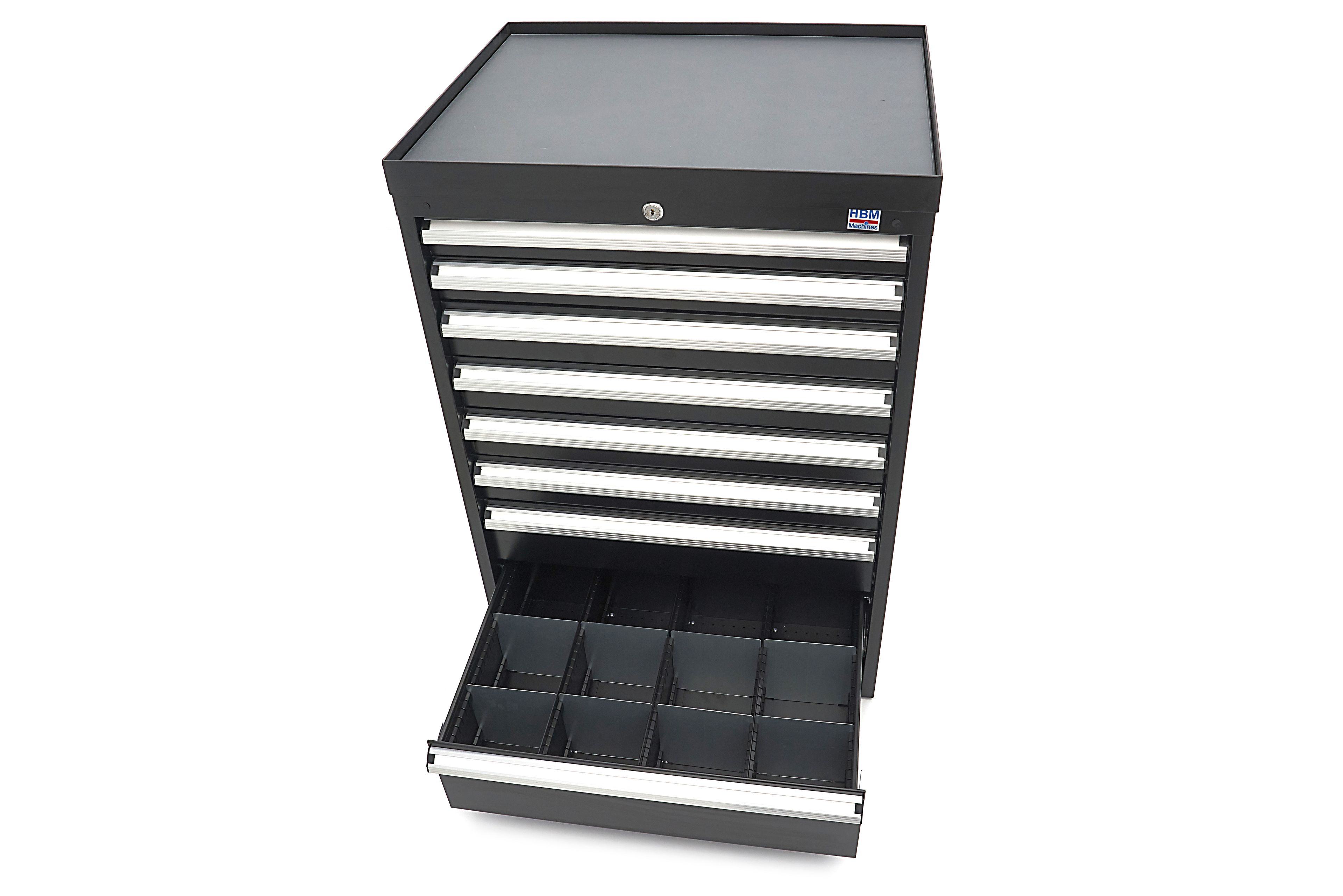 HBM Armoire à outils à 8 tiroirs 72 x 58 x 100 cm noire Image 12