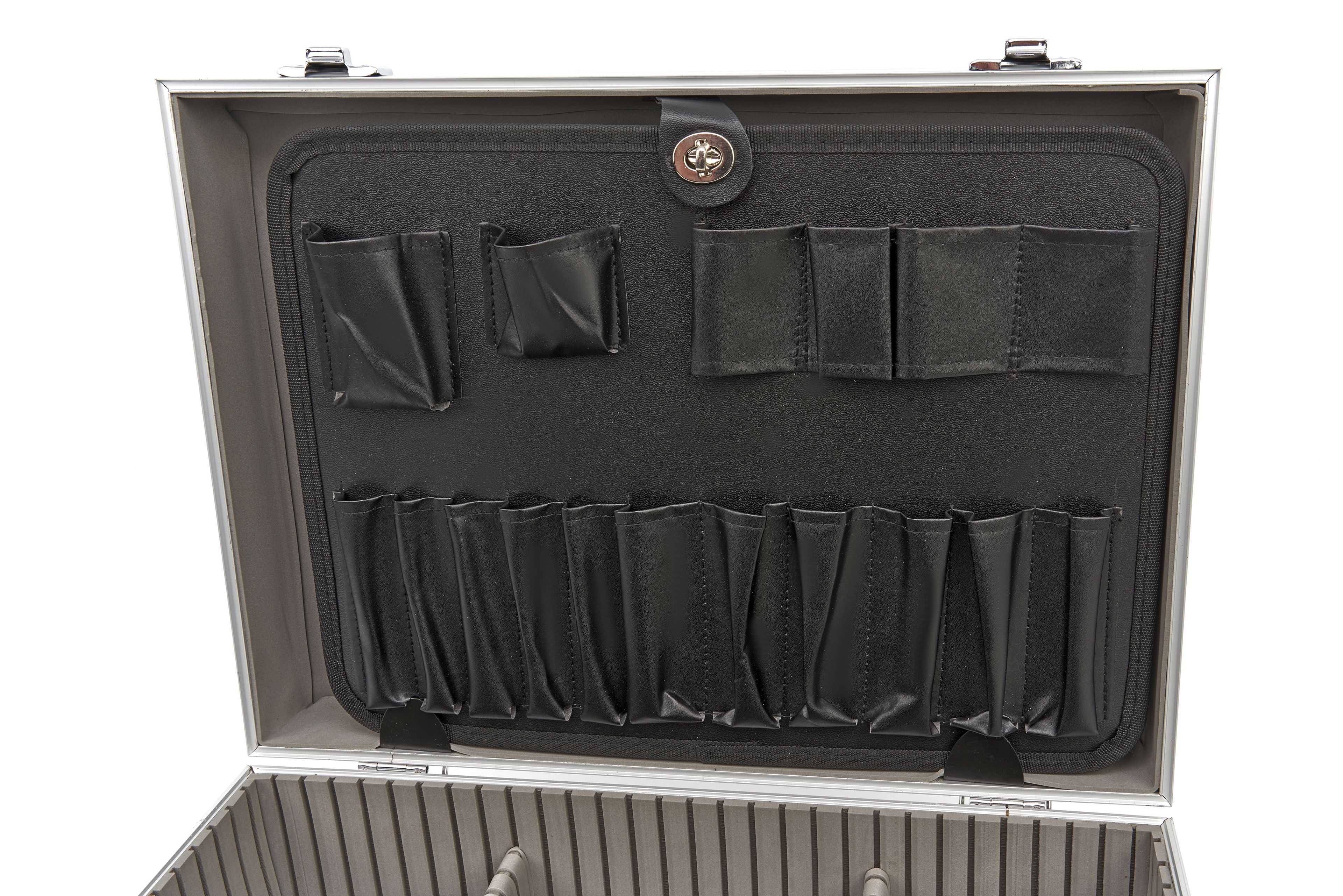 HBM Aluminium Gereedschapskoffer 45 x 33 x 15,5 cm. Met Universele Vakverdeling Image 4