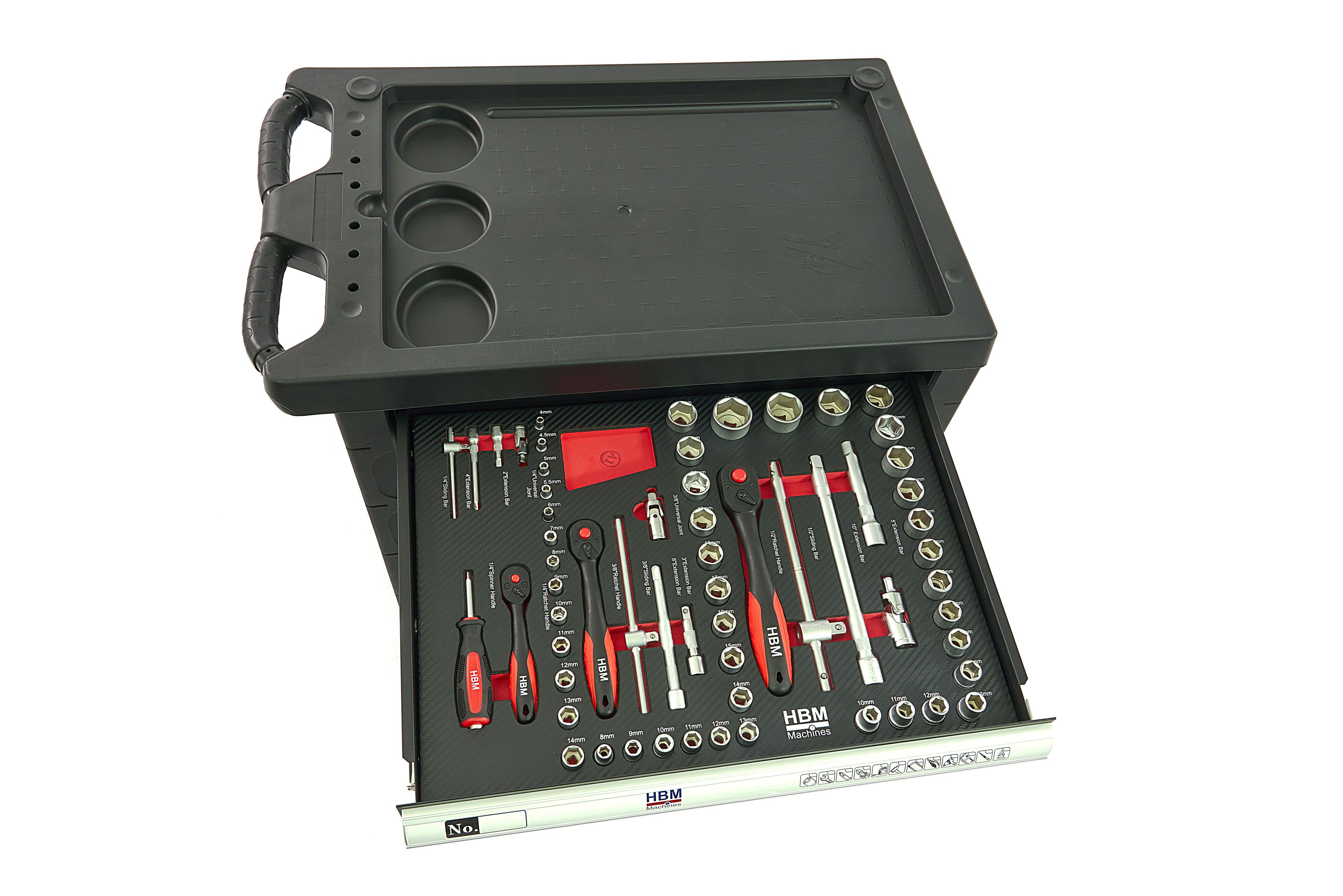 HBM gevulde gereedschapswagen 154-delig, zwart Image 8