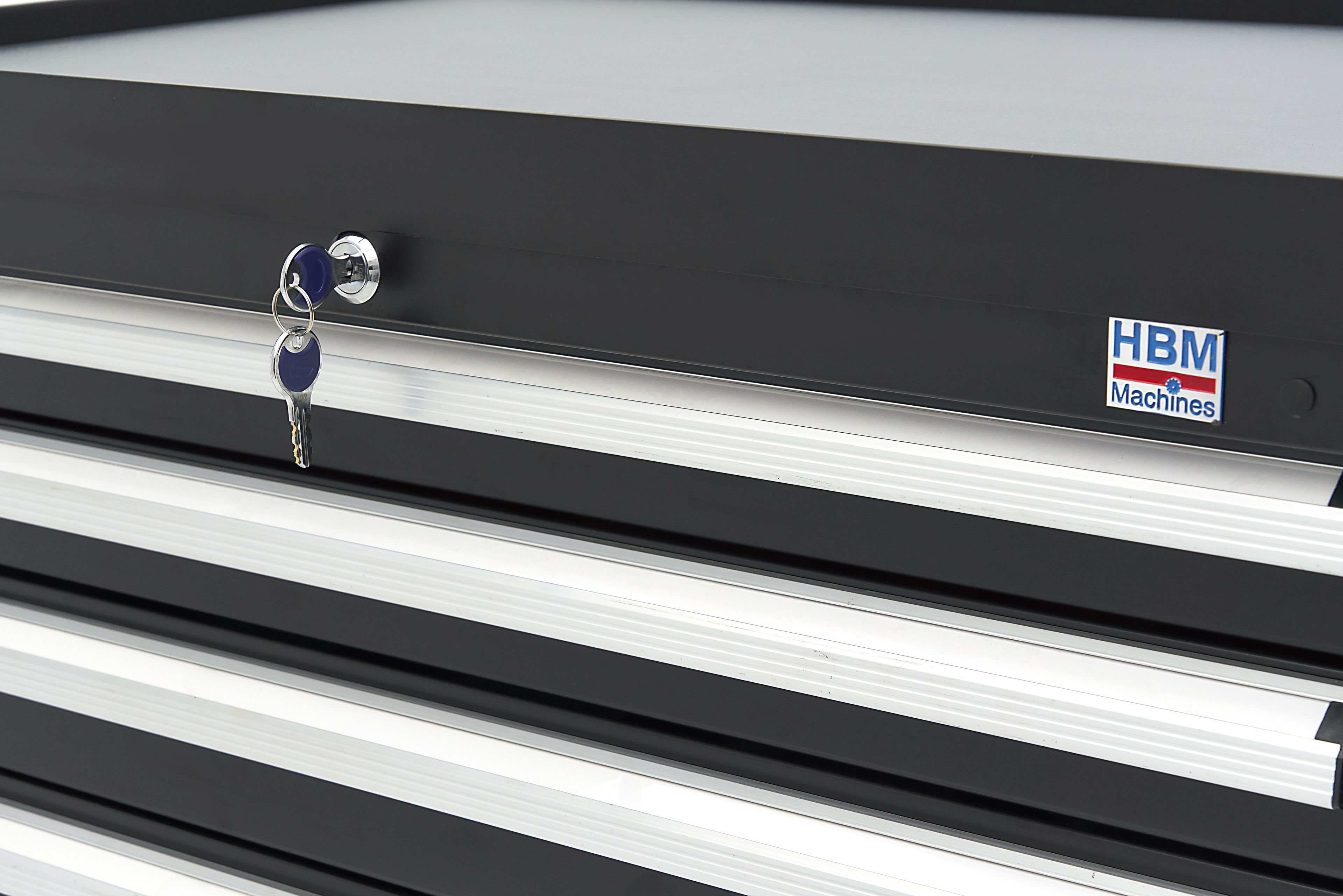 HBM Profi-Werkzeugschrank mit 8 Schubladen / Schubladenschrank, 88 × 58 × 100 cm, schwarz Image 17