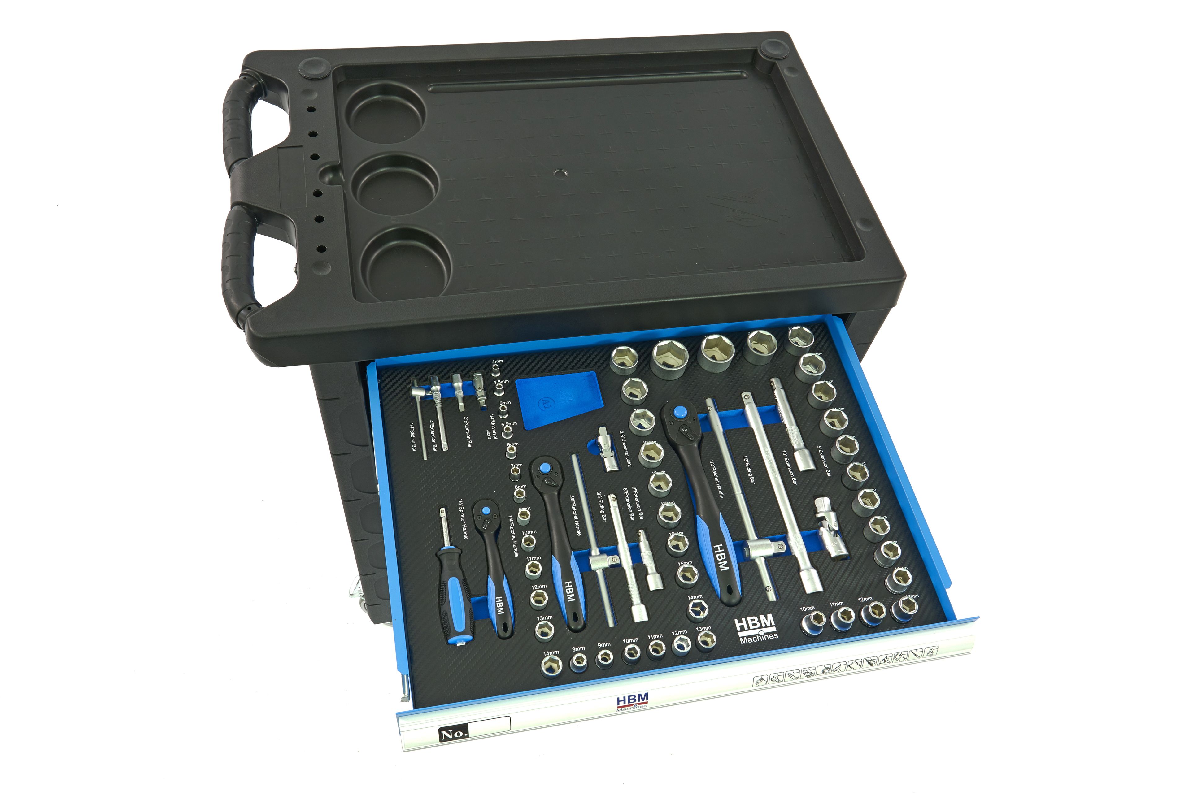 HBM gevulde gereedschapswagen 154-delig, blauw Image 8