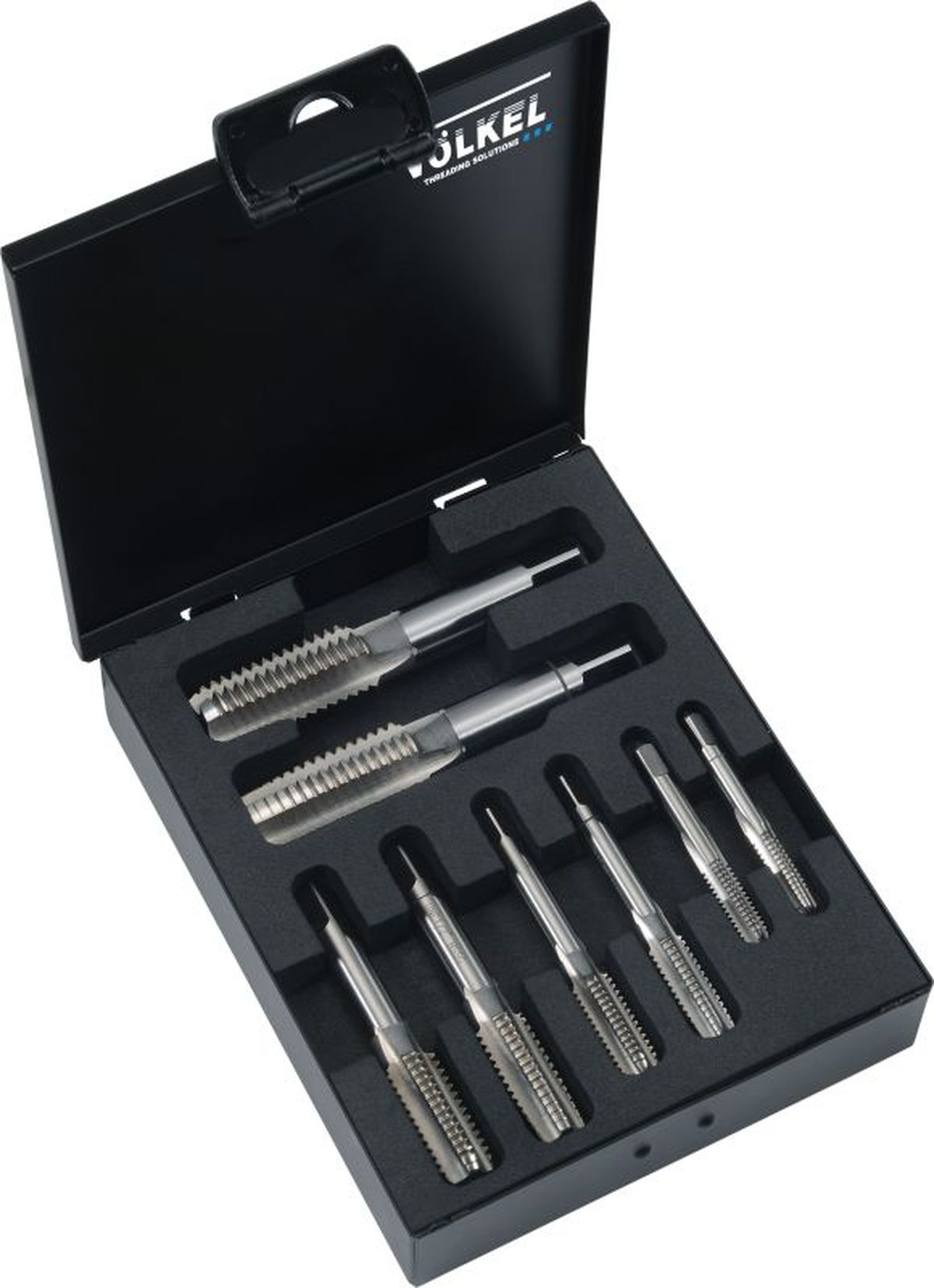 Volkel Handgewindebohrer-Set, UNC 1/4 - 3/4 Zoll, 8-teilig