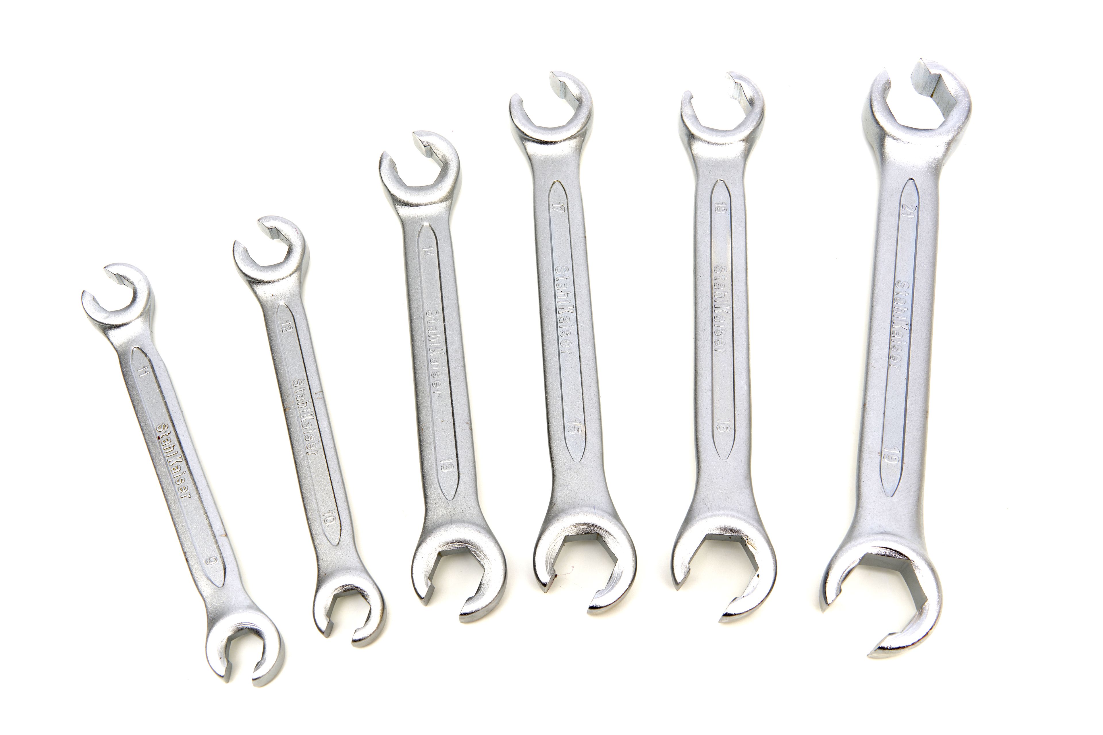 Stahlkaiser - Jeu de 6 clés professionnelles à anneau ouvert pour conduites de frein Image 2