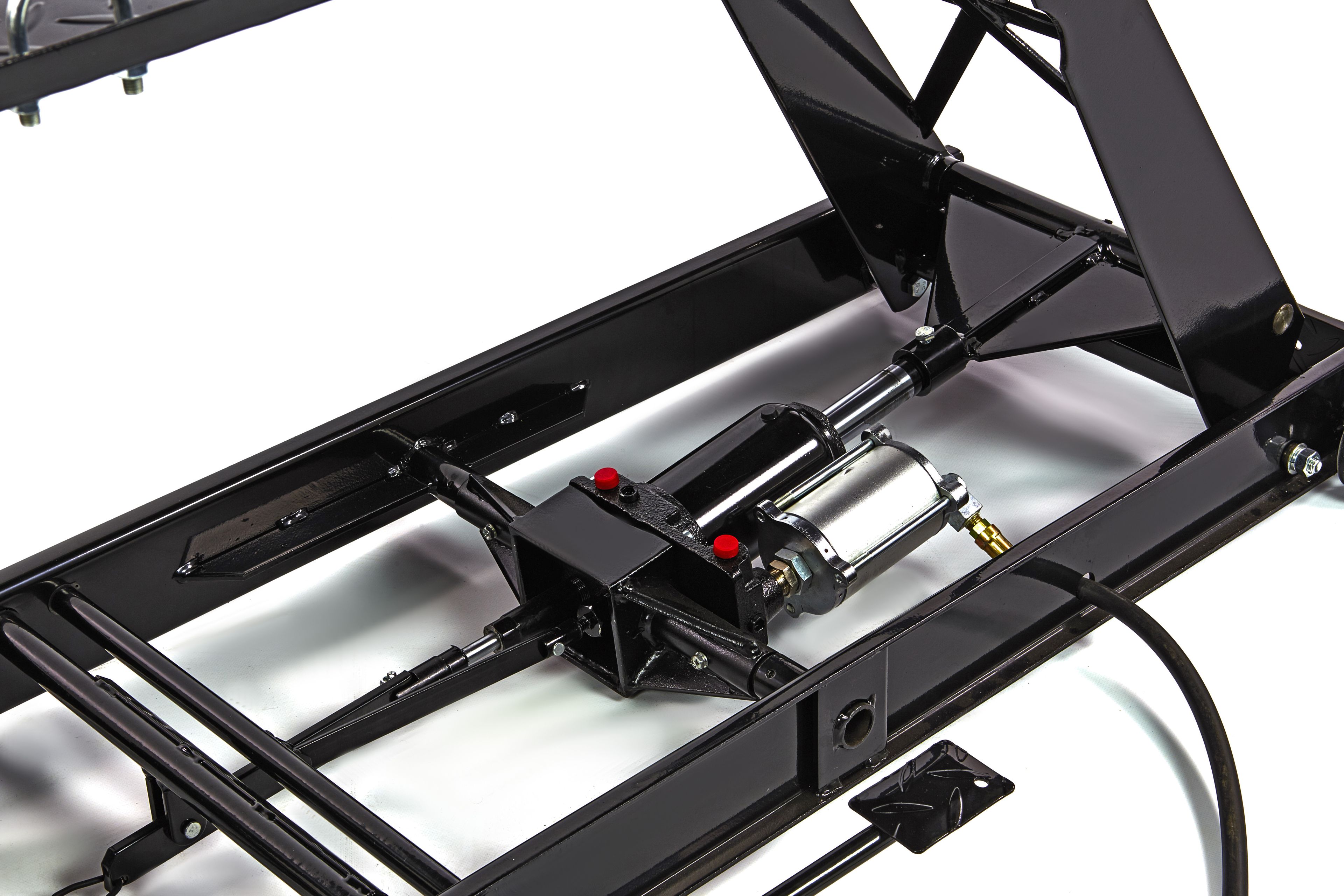 HBM 450 kg Motorradhebebühne hydraulisch, pneumatisch, mit Deluxe-Vorderradklemme, schwarz Image 9