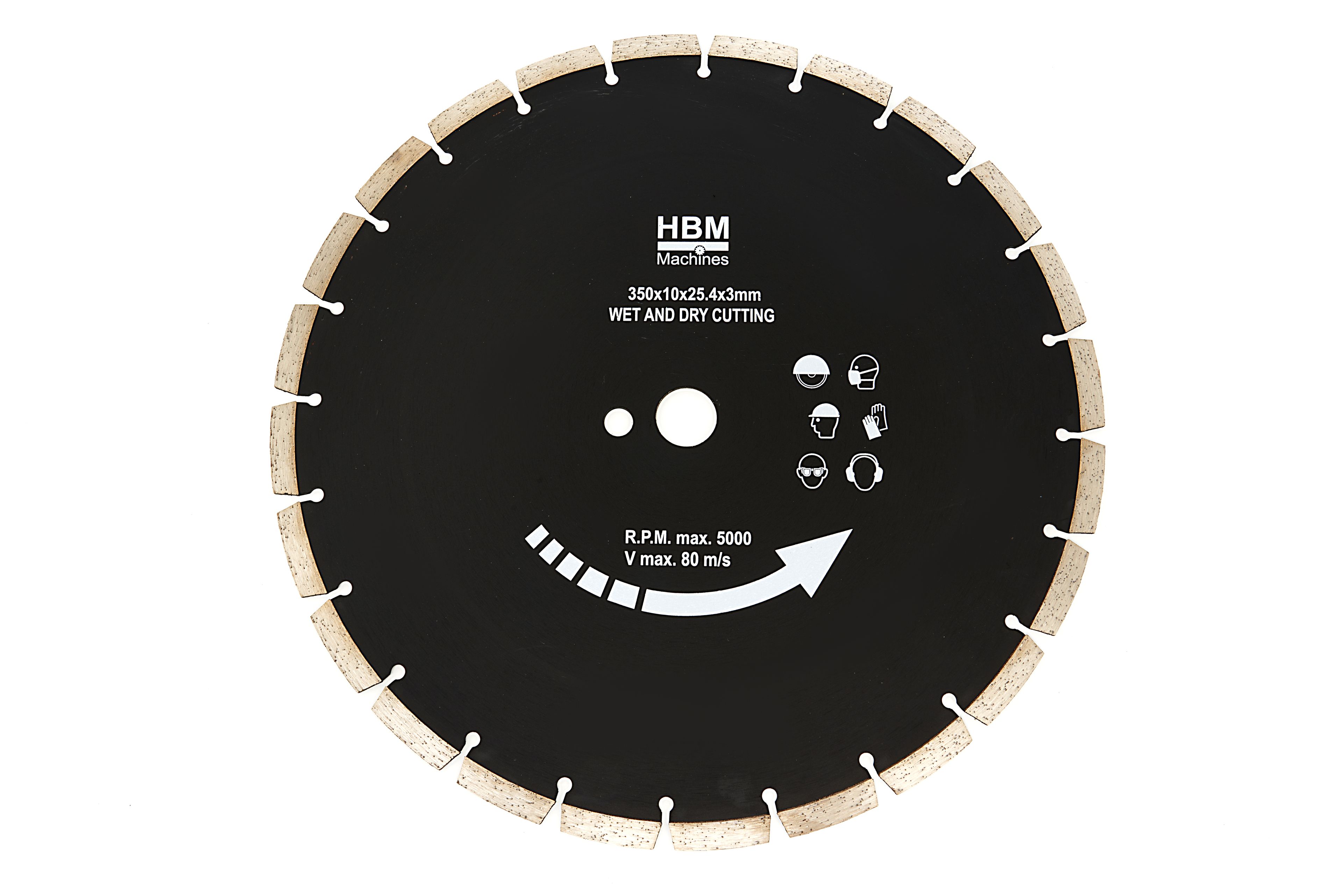 HBM 350 mm Diamantzaagblad voor HBM 350 mm Professionele Steenzaagmachine - 2300W Image 2