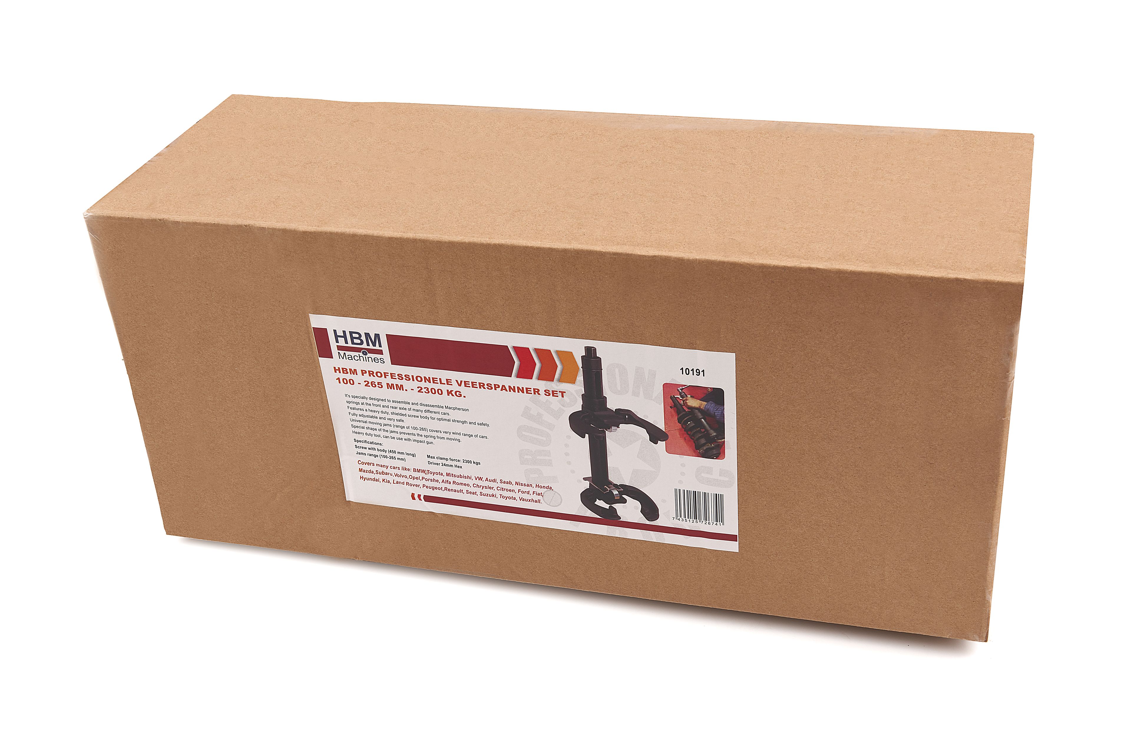 HBM Professionele Veerspanner set 100 - 265 mm. - 2300 Kg. Image 6
