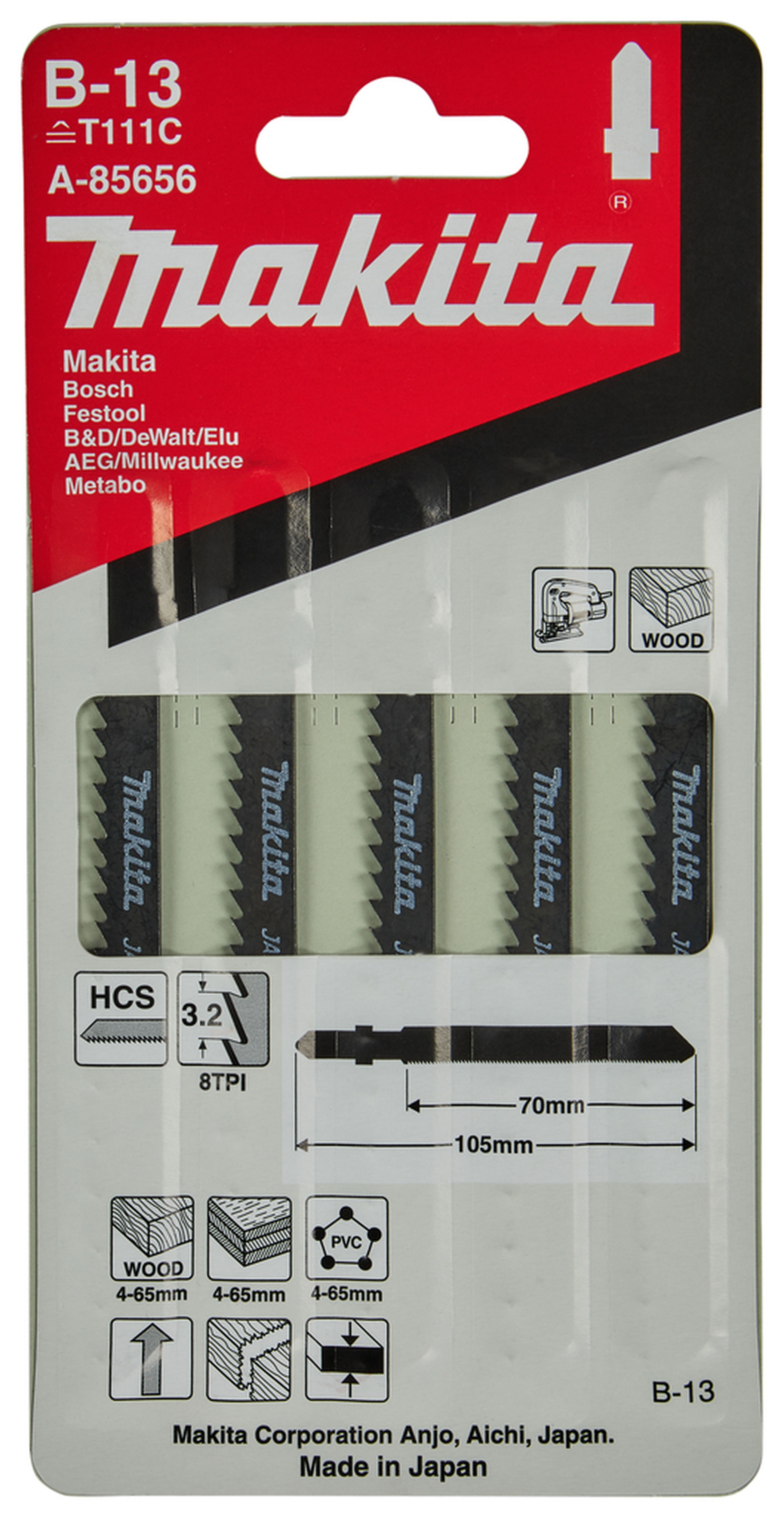 Makita Stichsägeblatt Holz und Kunststoff B13 A-85656 Image 2