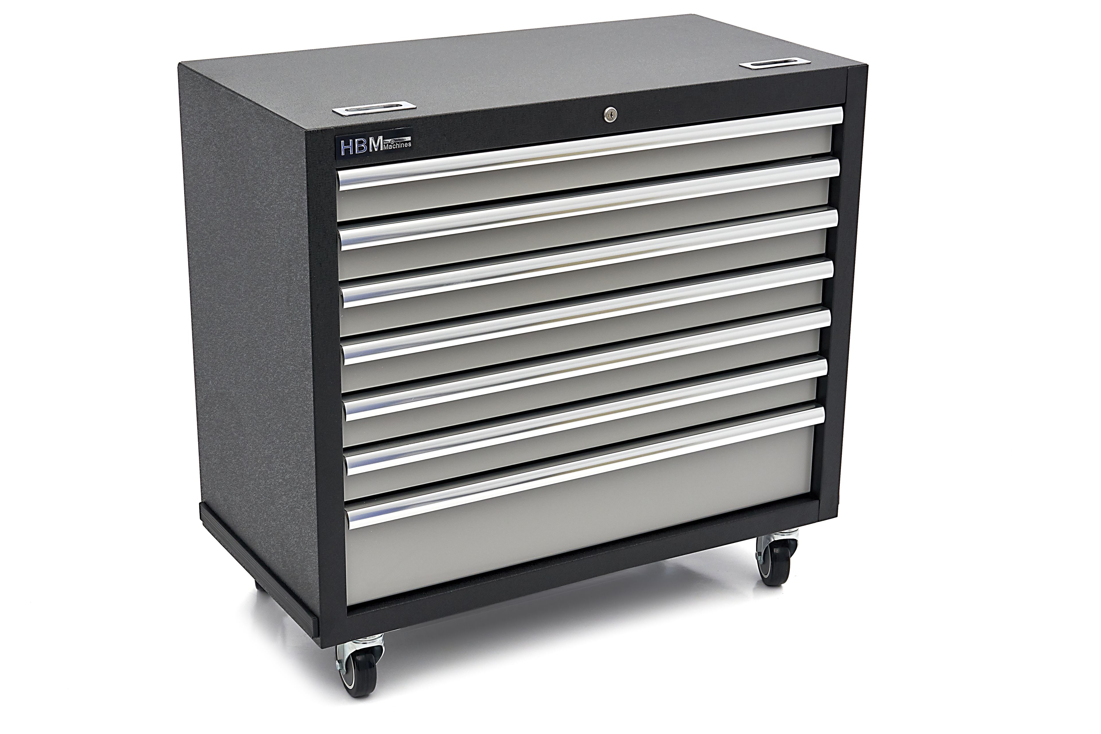 HBM Chariot à outils professionnel large de 7 tiroirs pour l'équipement d'atelier Image 2