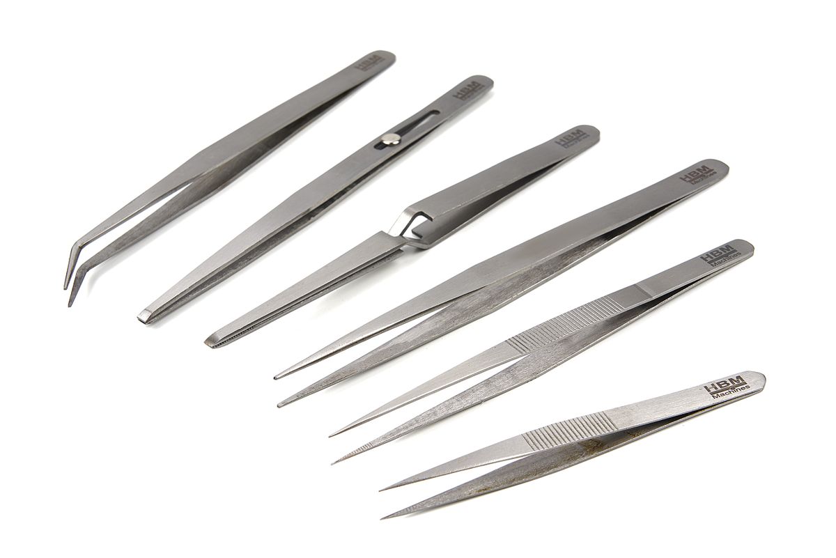 Set de pinzas de acero inoxidable de 6 piezas HBM